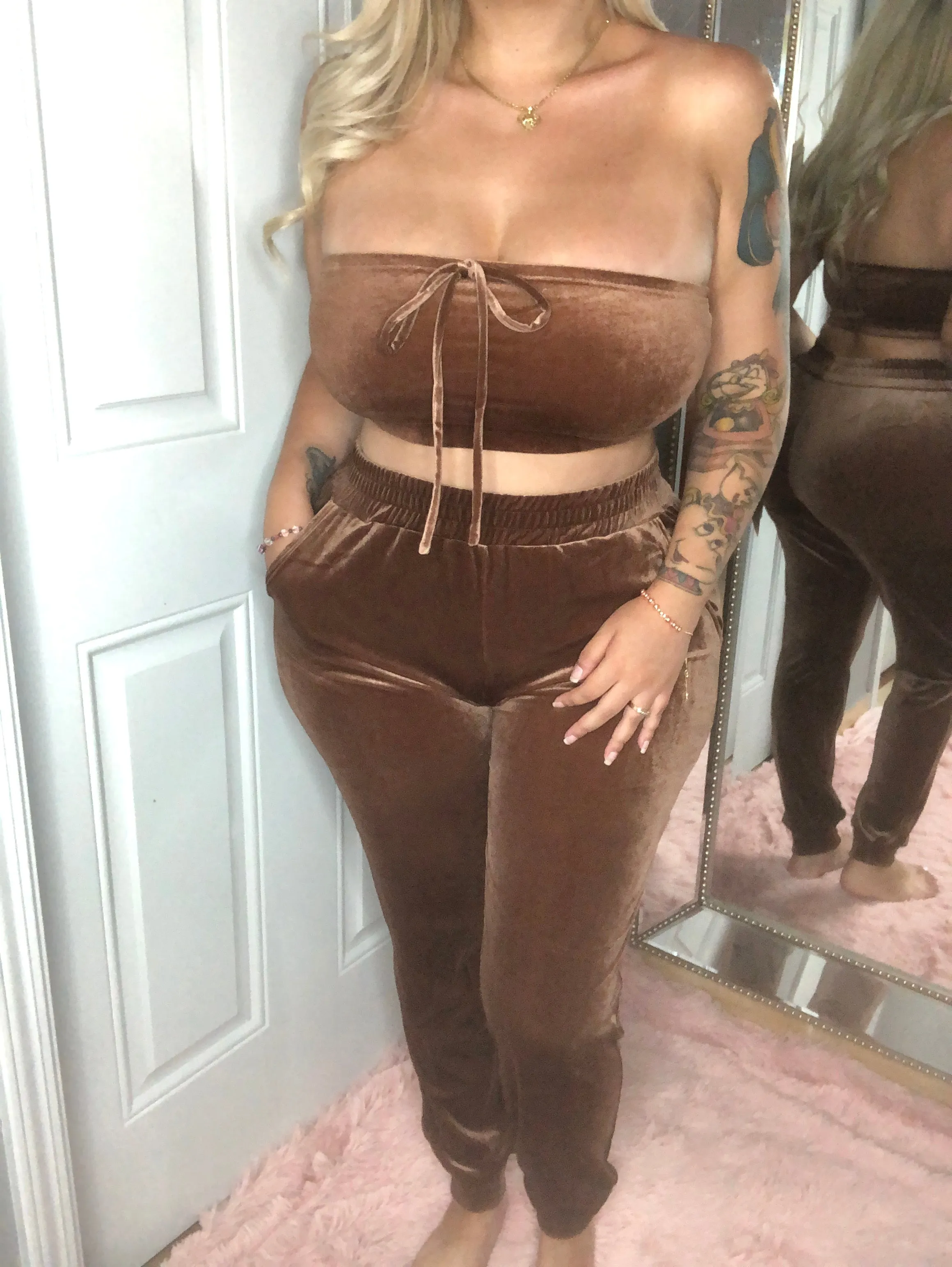 Heidi Velvet Set(brown)