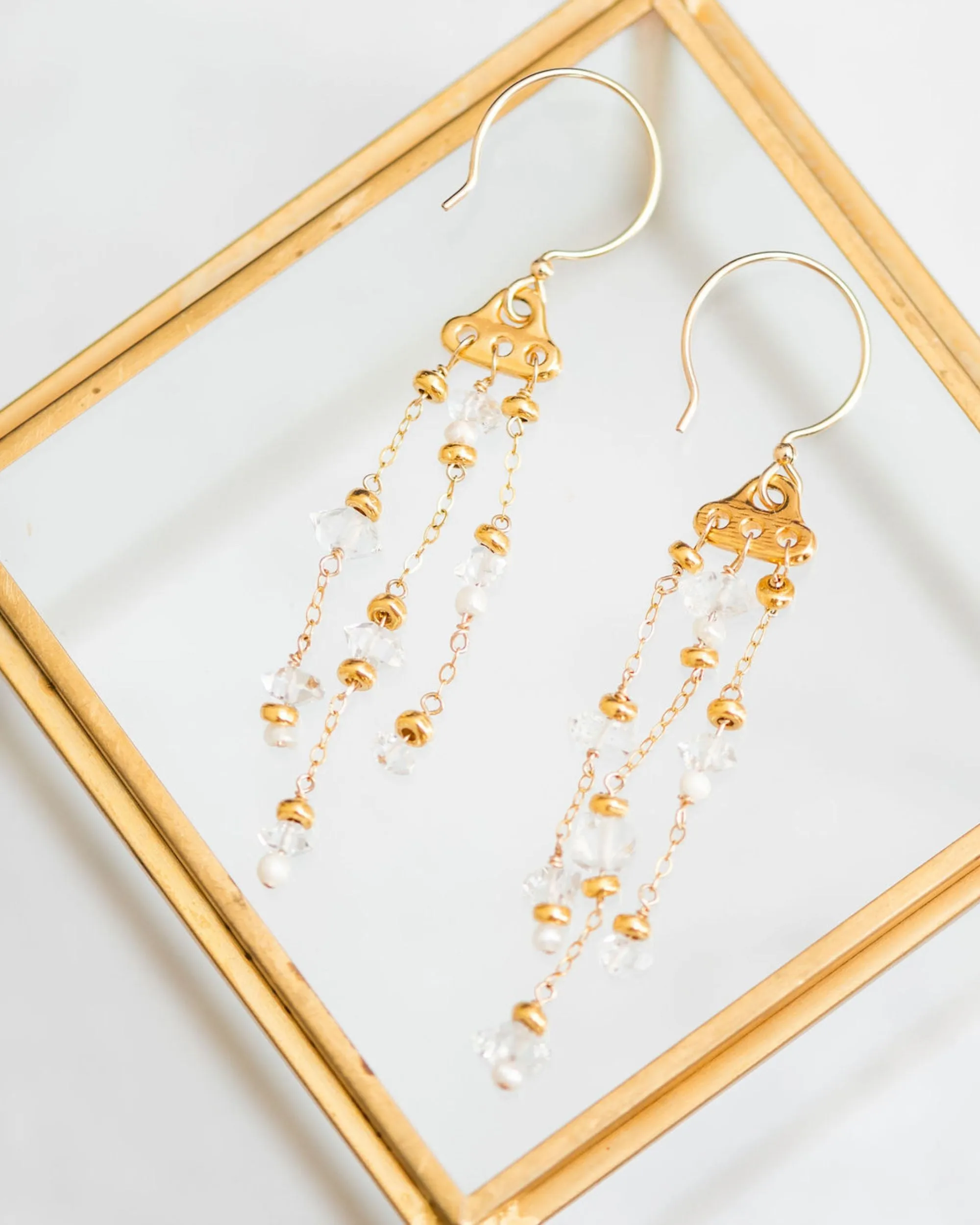 Herkimer Diamond Earrings - April