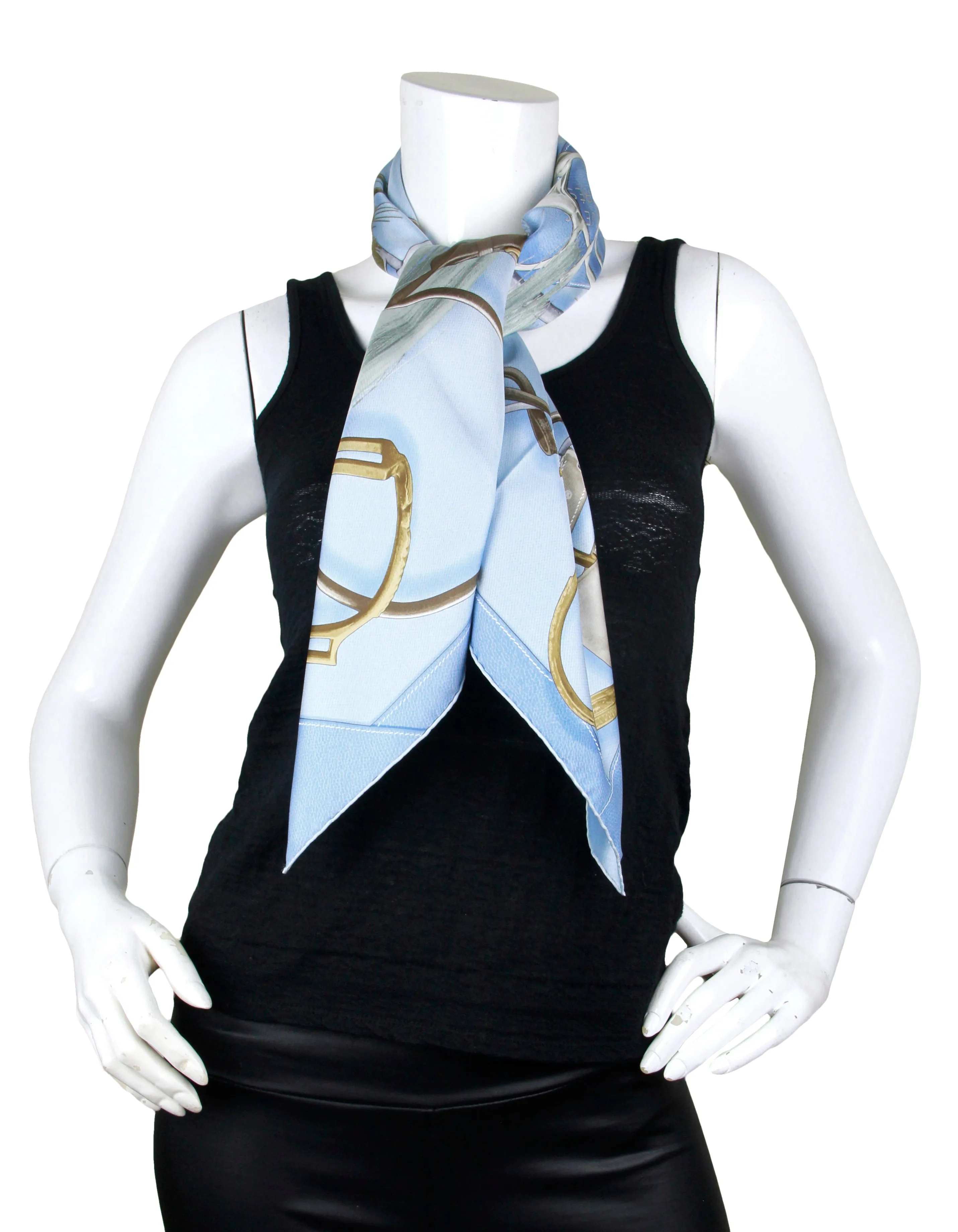 Hermes Blue/Blue Ciel Project Carres 90cm Silk Scarf