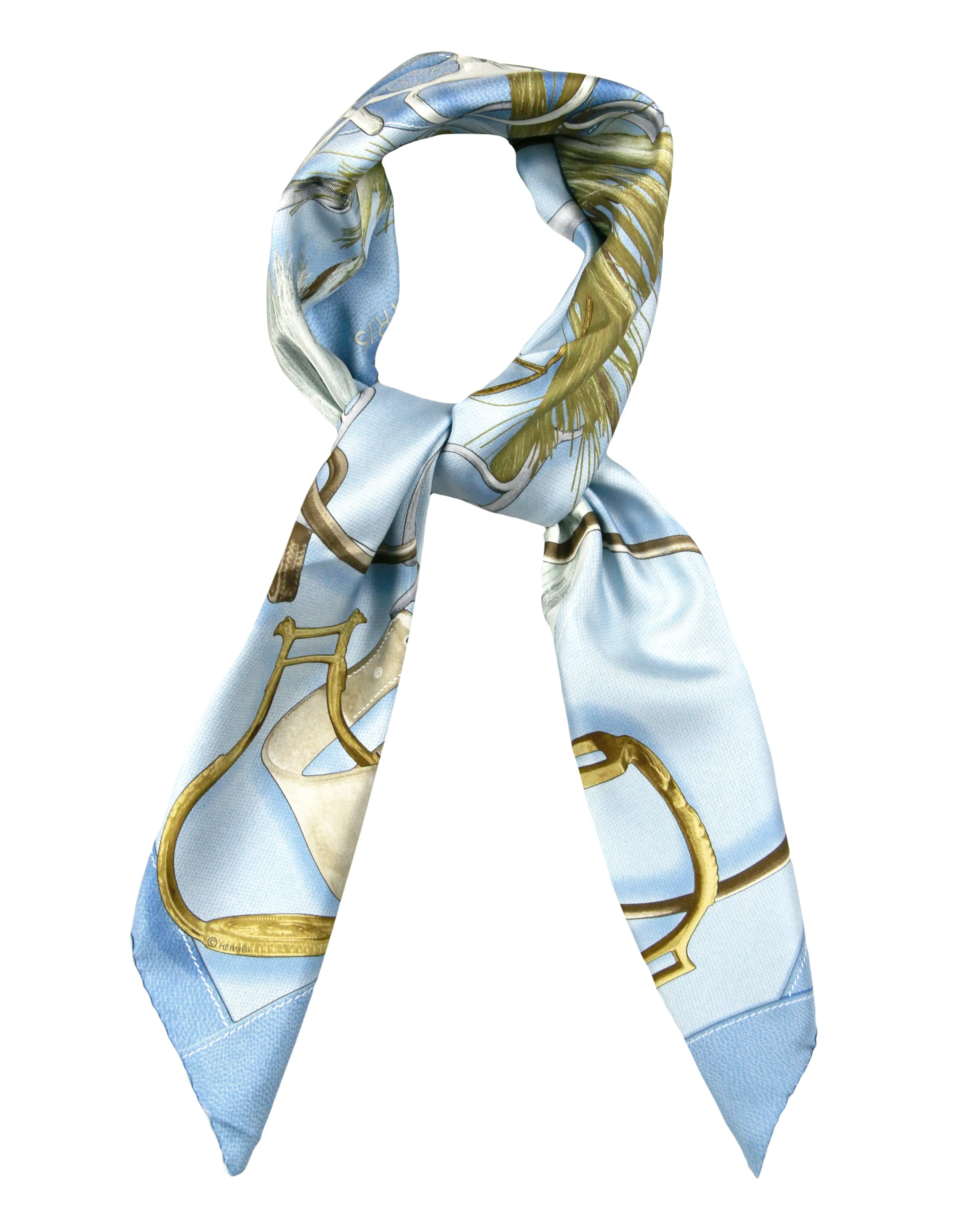 Hermes Blue/Blue Ciel Project Carres 90cm Silk Scarf