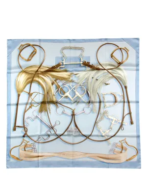 Hermes Blue/Blue Ciel Project Carres 90cm Silk Scarf