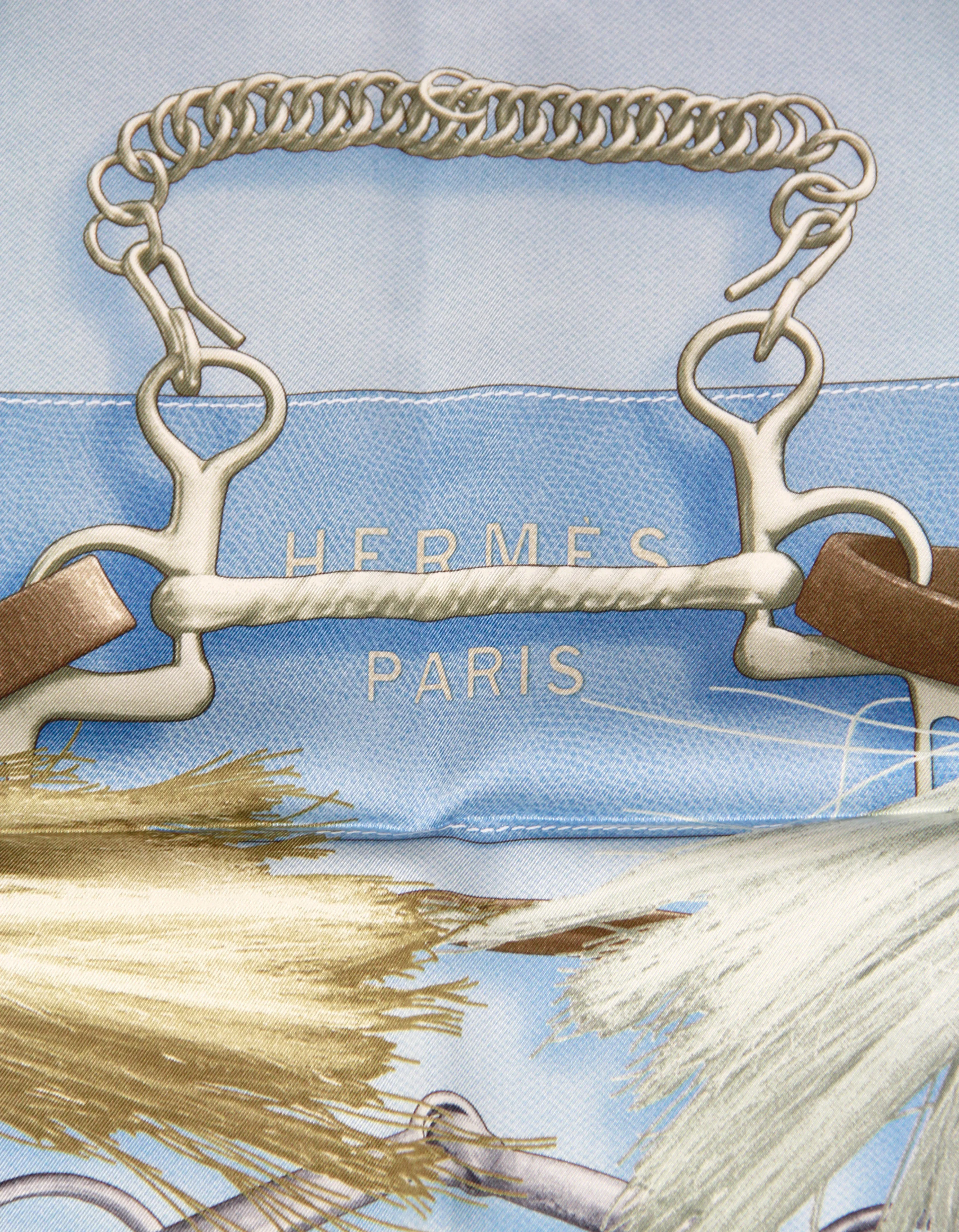 Hermes Blue/Blue Ciel Project Carres 90cm Silk Scarf