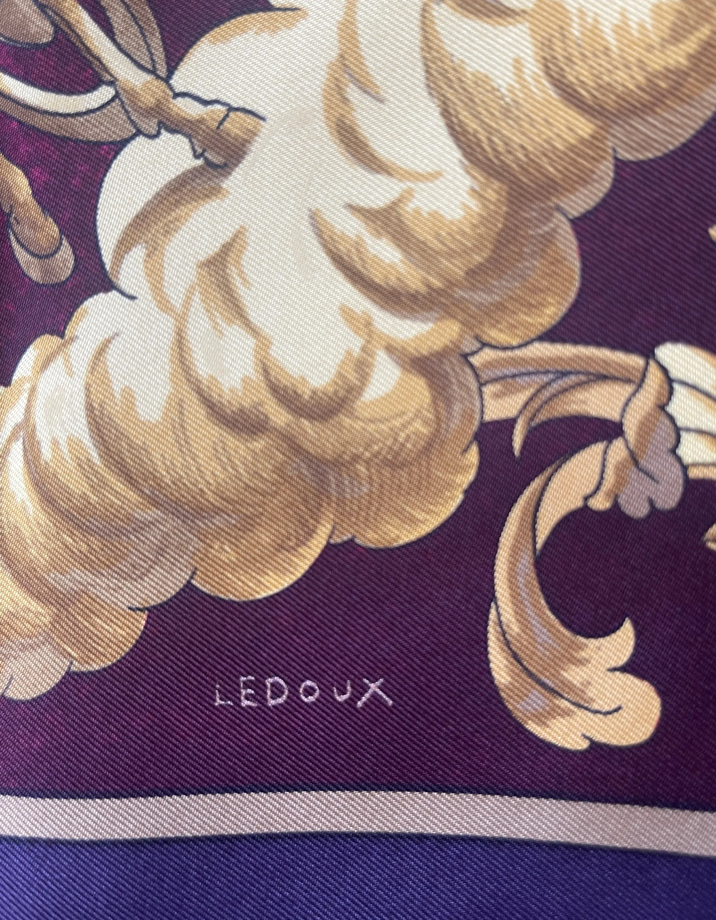 Hermes Bordeaux Cosmos 90cm Silk Scarf