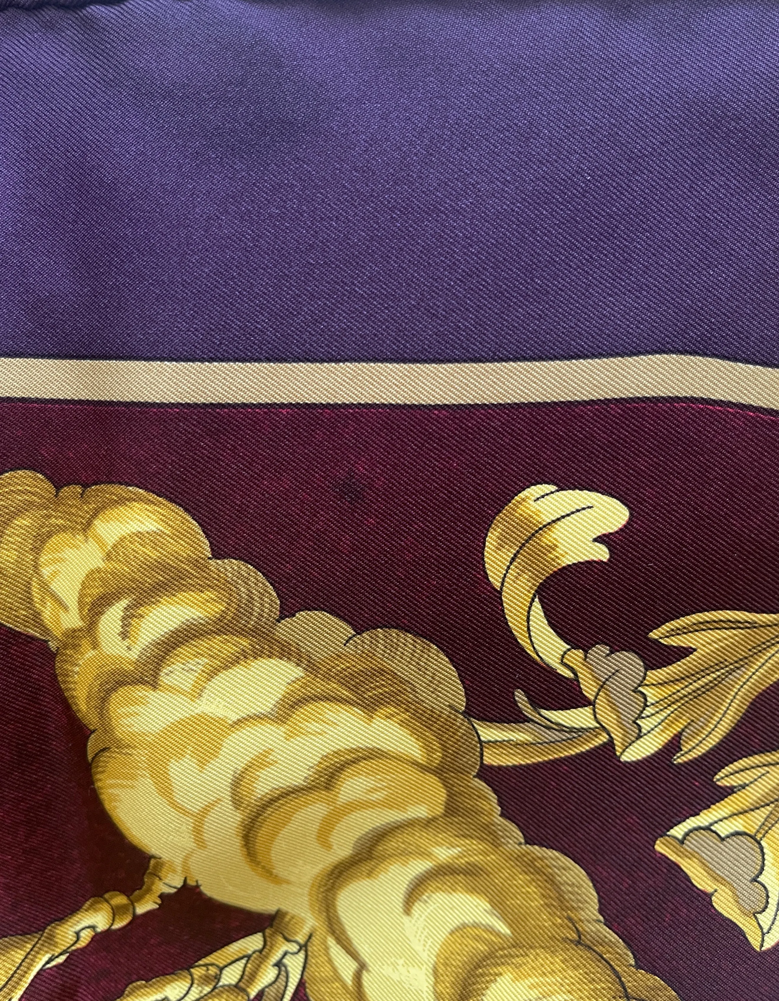 Hermes Bordeaux Cosmos 90cm Silk Scarf