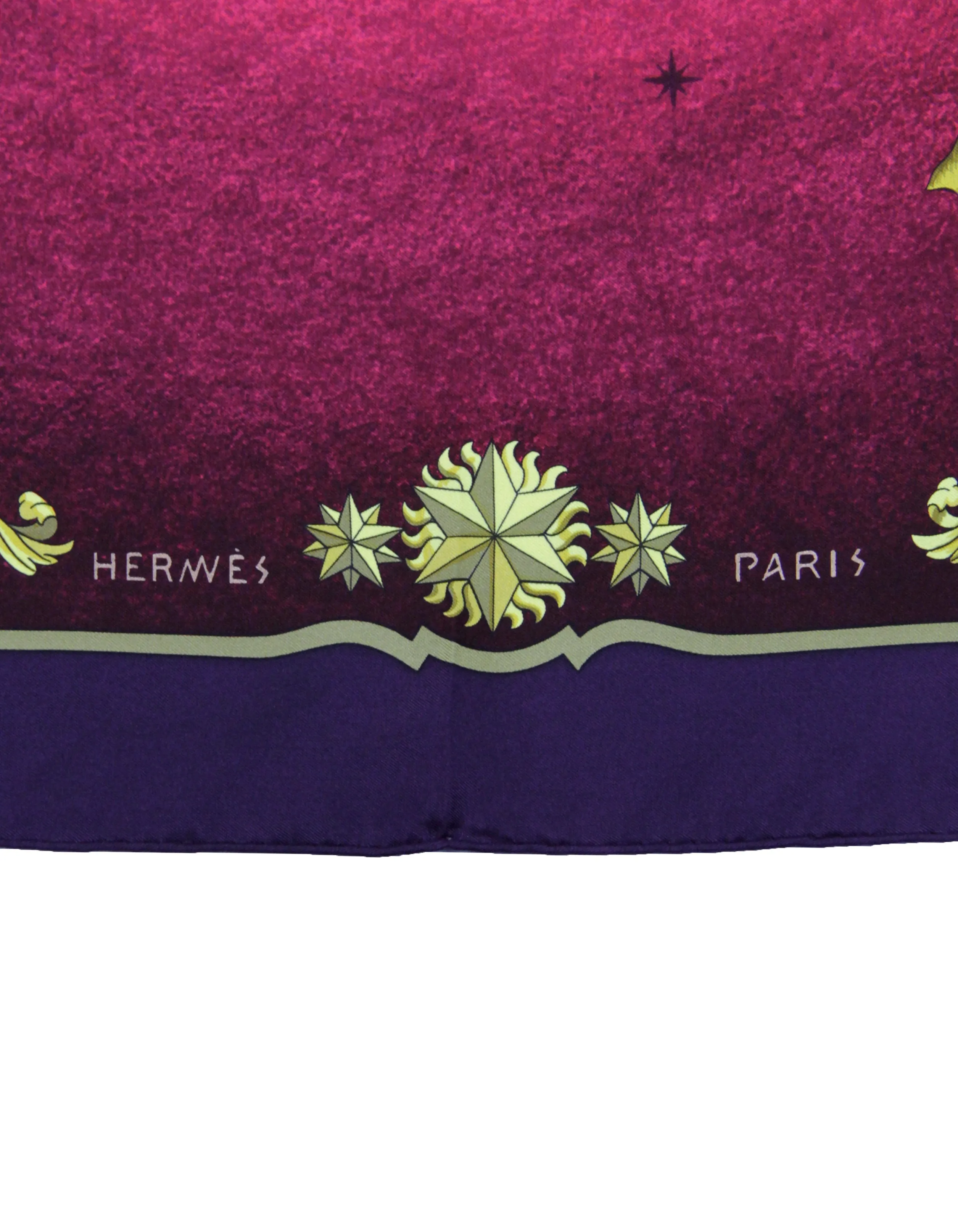 Hermes Bordeaux Cosmos 90cm Silk Scarf