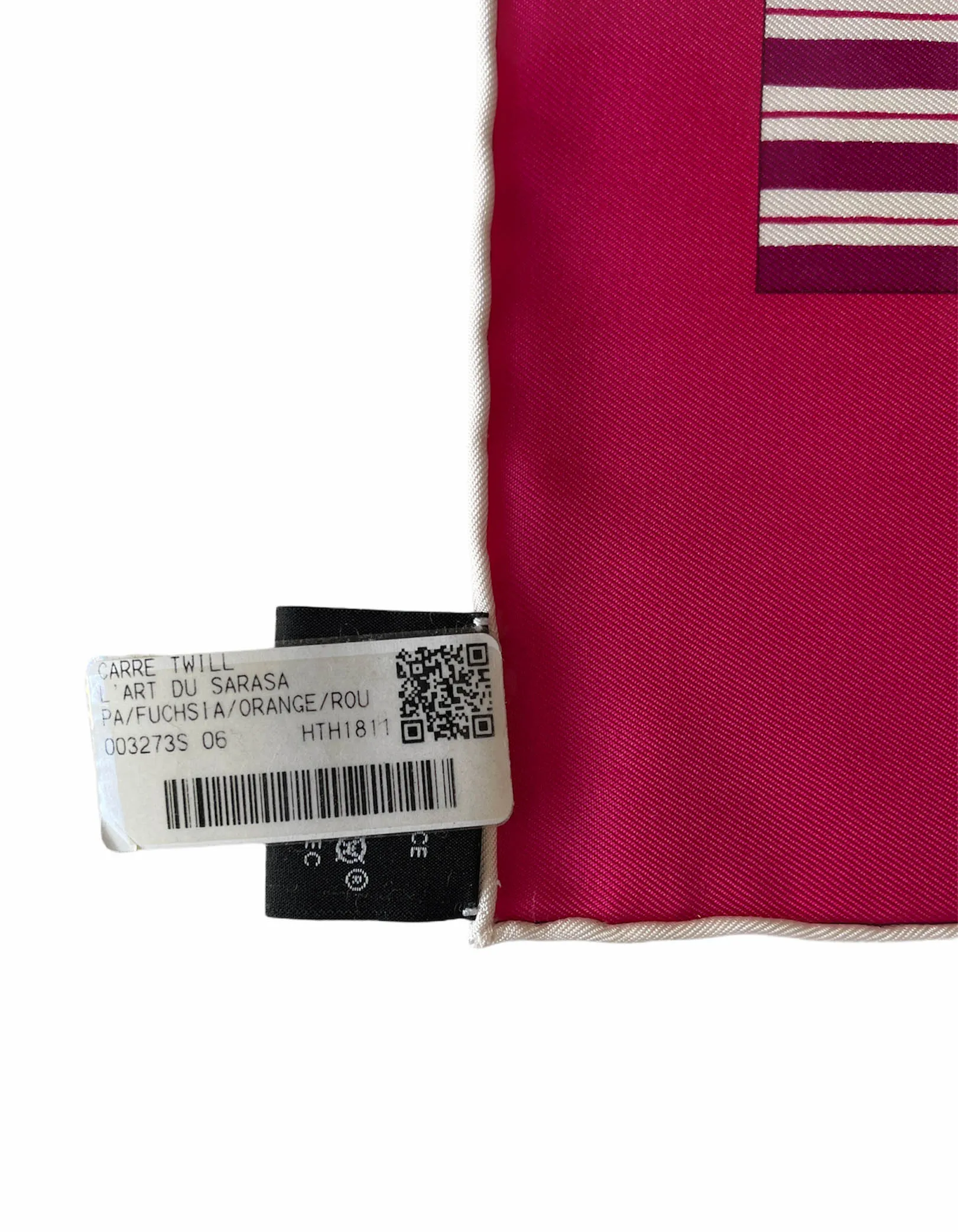 Hermes Fuchsia L'Art du Sarasa 90cm Silk Scarf