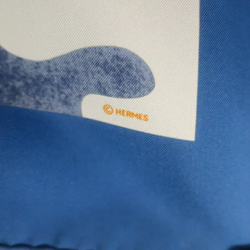 Hermes La Voie Lactee 90cm Scarf Blue Milky Way Print Silk Twill