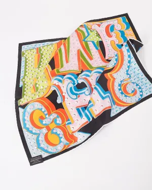 Hermes Multi Color Print Silk Square Neck Scarf