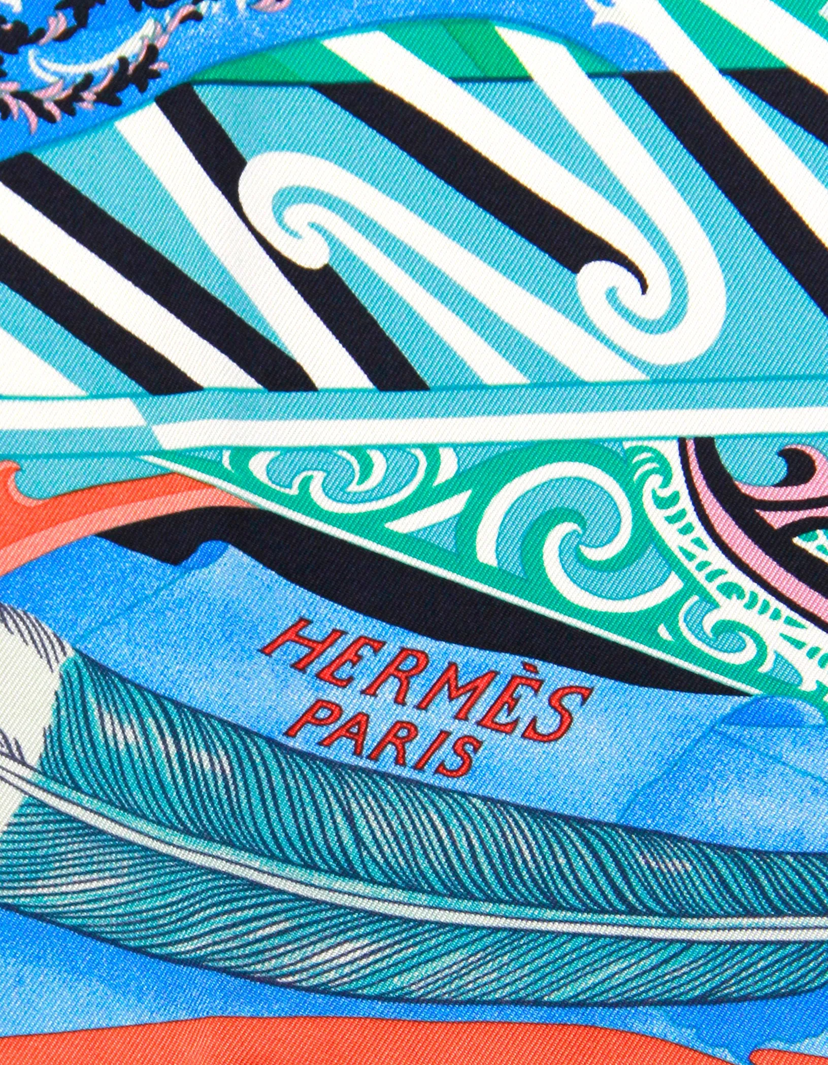 Hermes NEW Blue Kawa Ora 90cm Silk Scarf