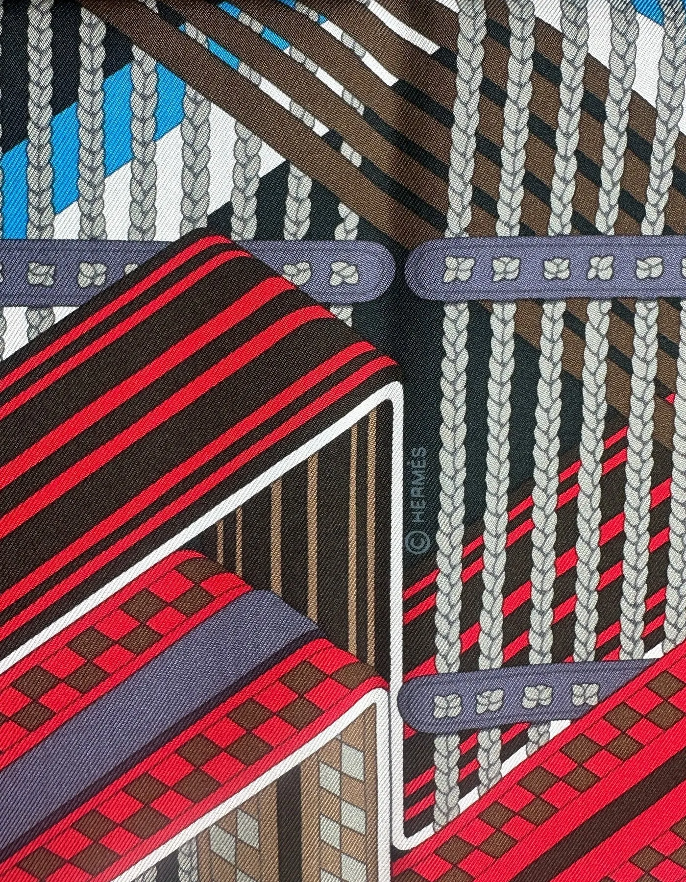 Hermes NEW Double Sangle 90cm Silk Scarf