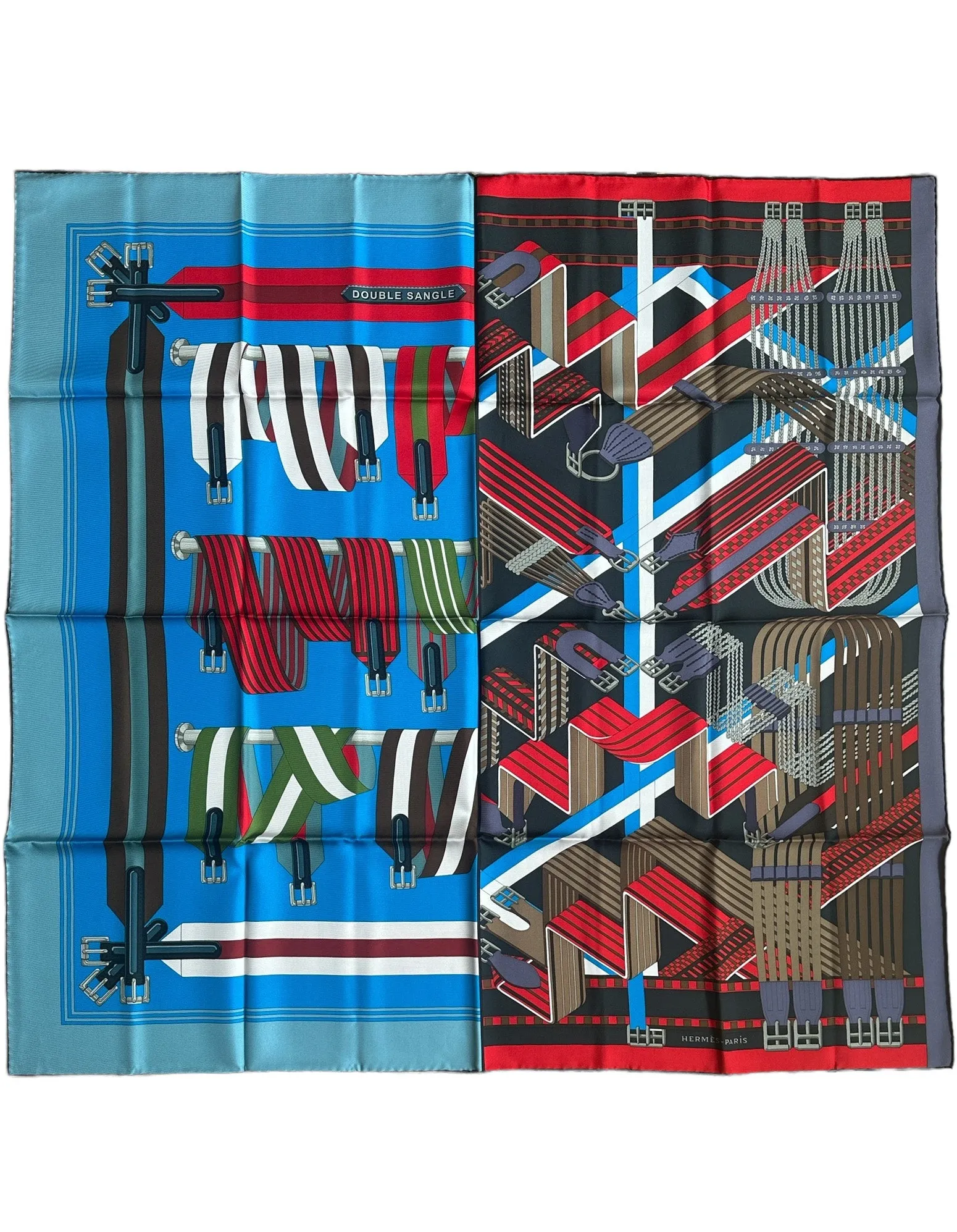 Hermes NEW Double Sangle 90cm Silk Scarf