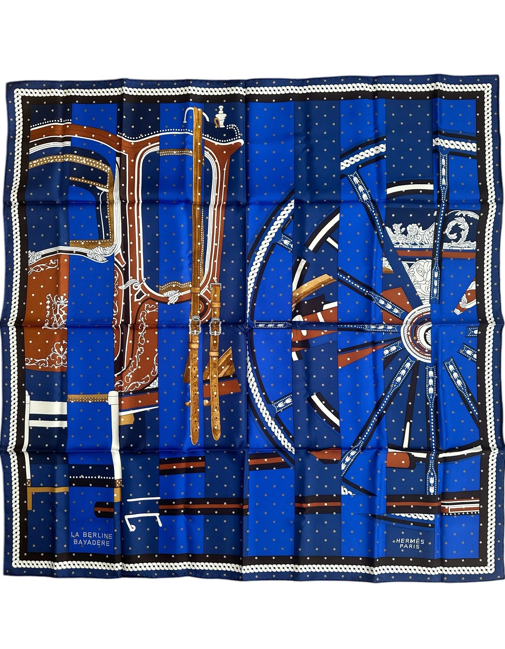 Hermes NEW La Berline Bayadere 90cm Silk Scarf