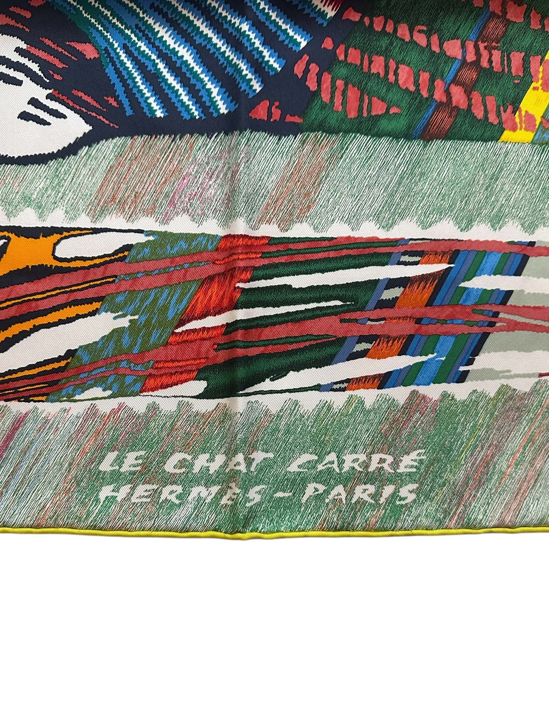 Hermes NEW Le Chat Carre 90cm Silk Scarf