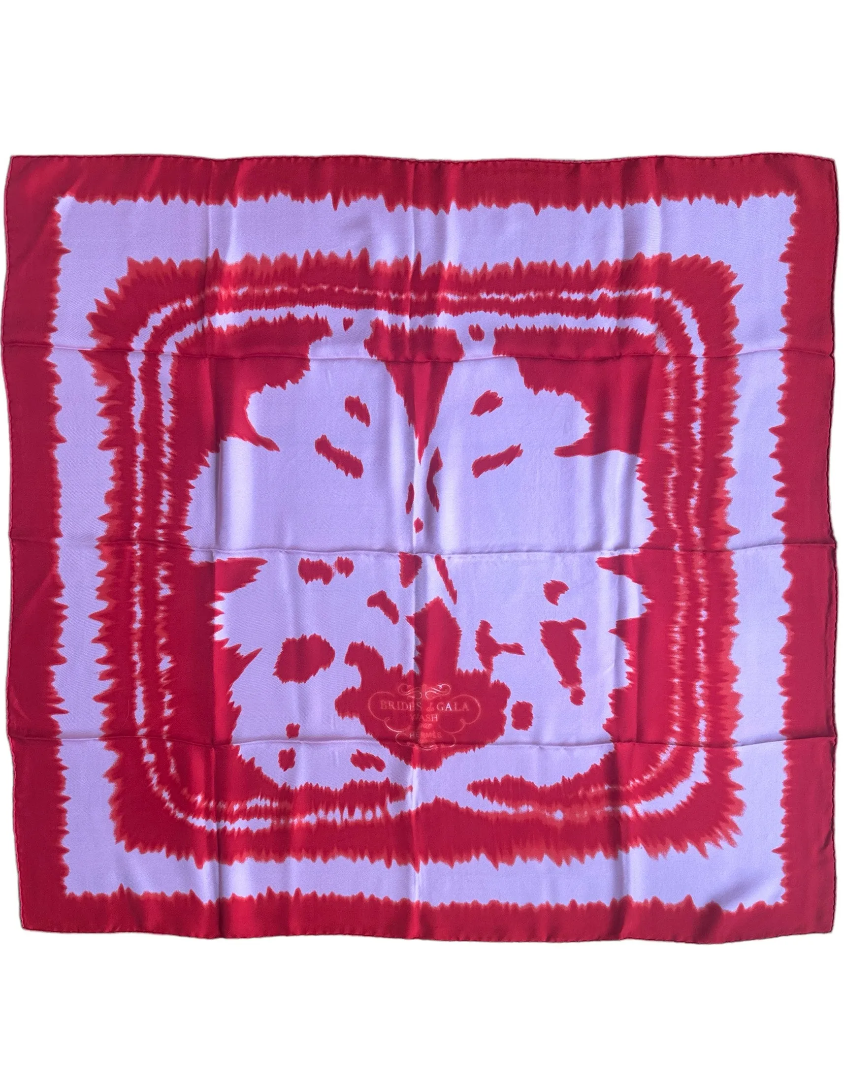 Hermes NEW Rouge/ Rose Pale Brides de Gala 90cm Carre Wash Silk Scarf