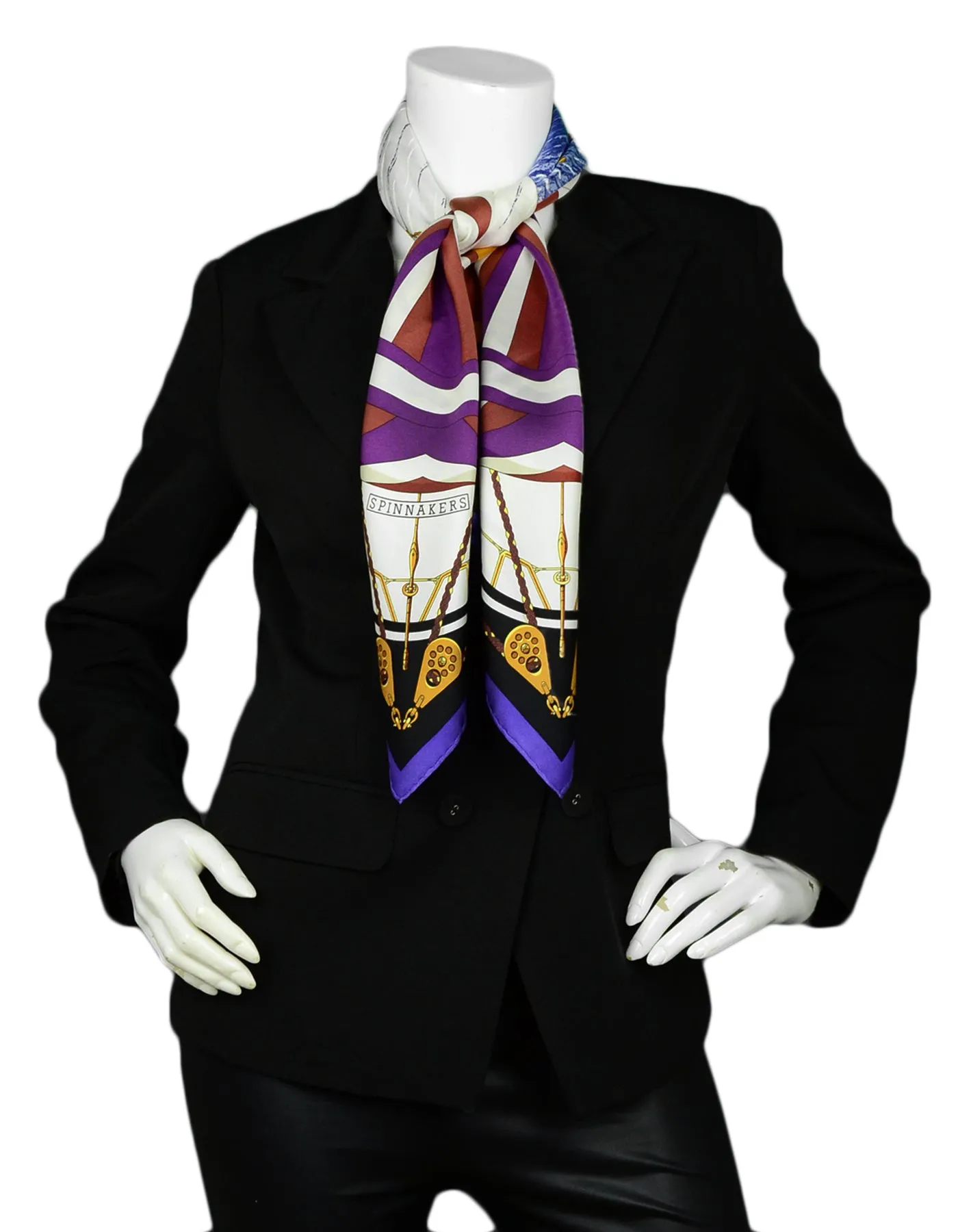 Hermes Purple/Multi Carre Spinnakers 90cm Silk Scarf