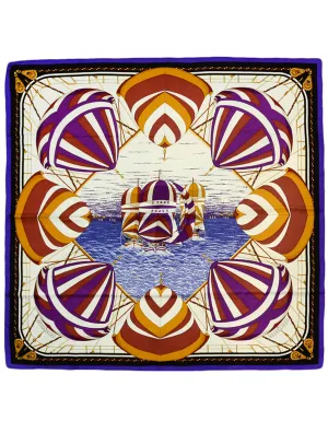 Hermes Purple/Multi Carre Spinnakers 90cm Silk Scarf