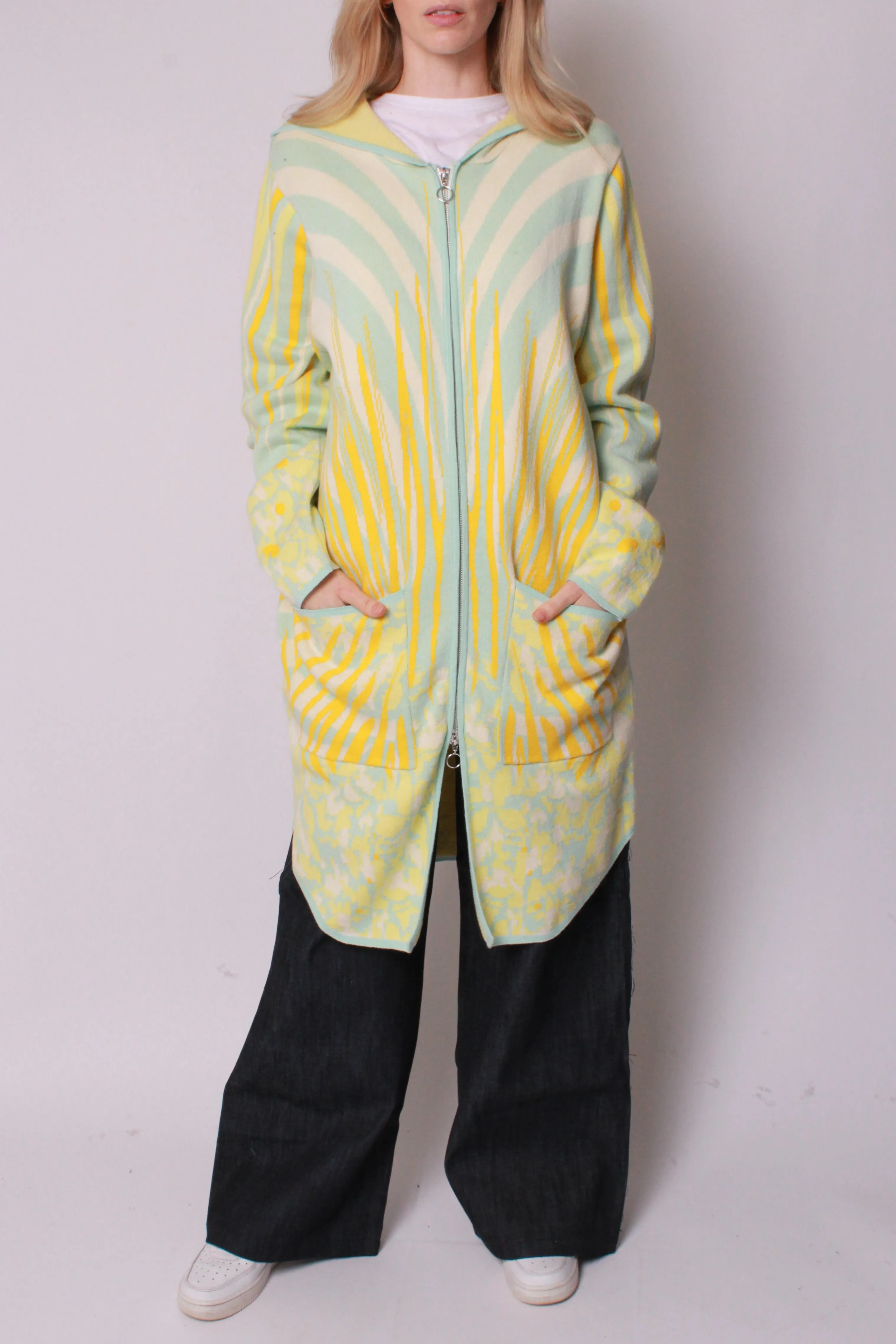 High Priestess Zip Knit Parka in Sunrise