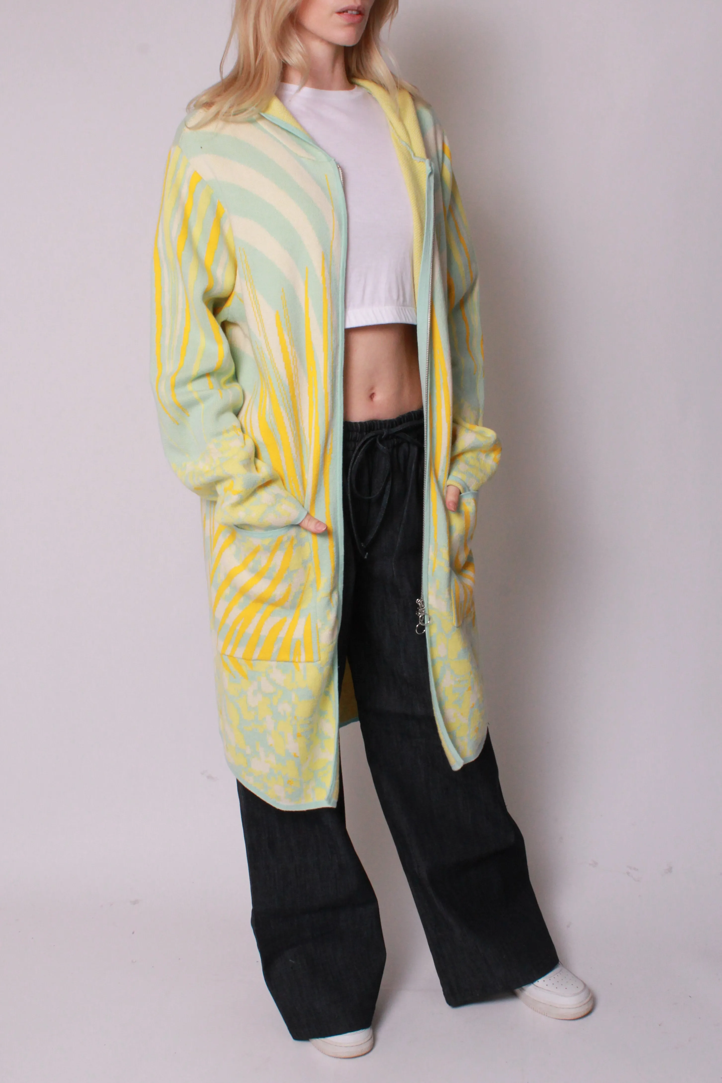 High Priestess Zip Knit Parka in Sunrise