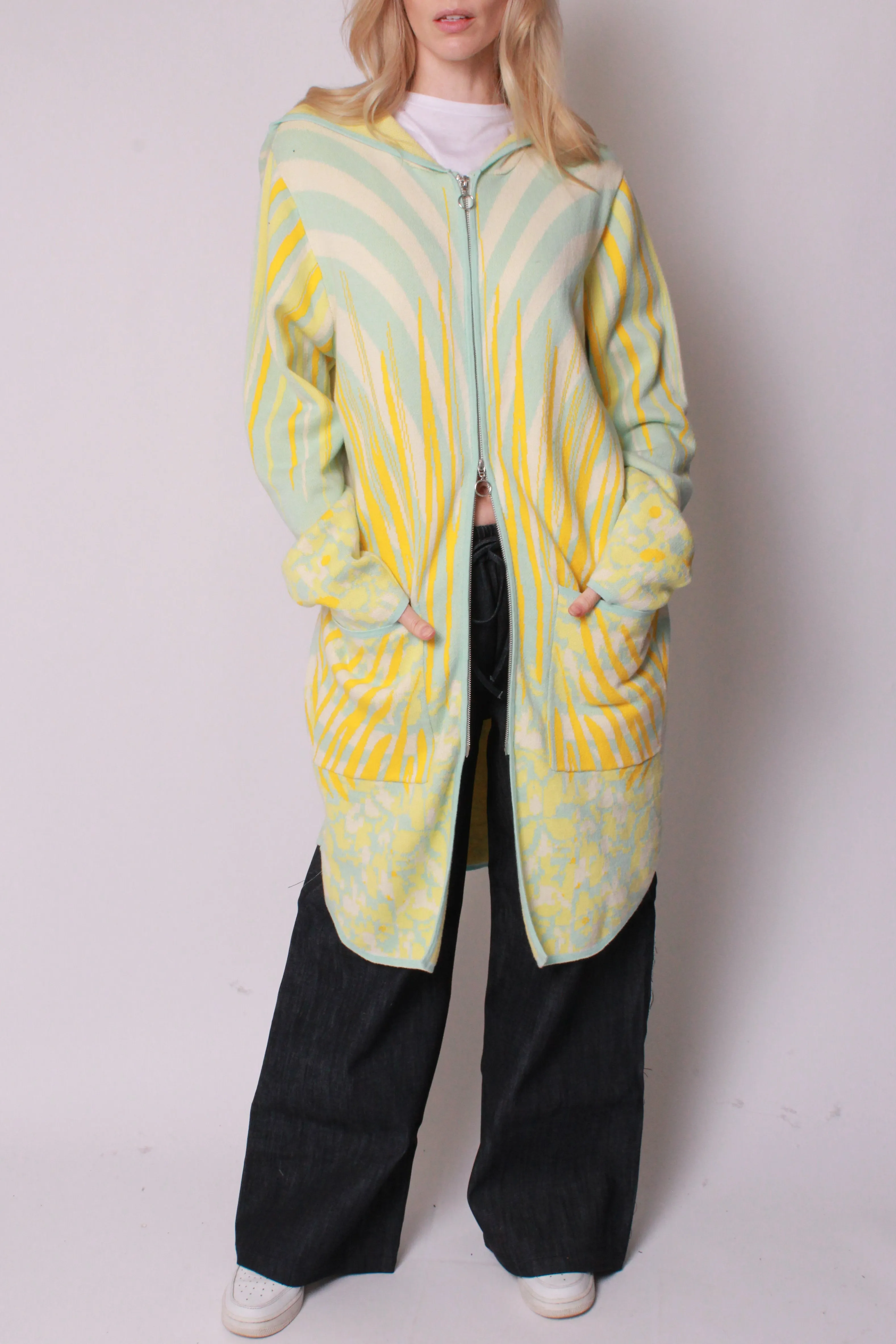 High Priestess Zip Knit Parka in Sunrise