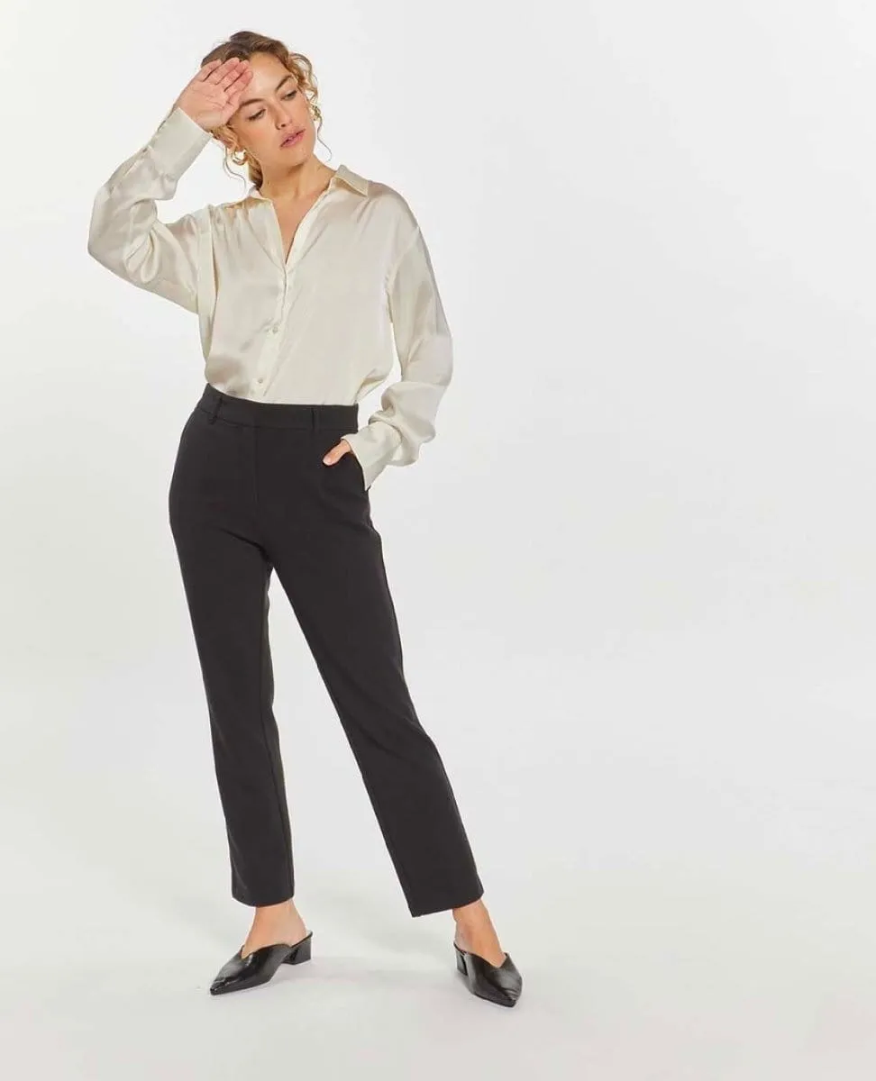 High Waisted Boot Cut Black Cecile Pant