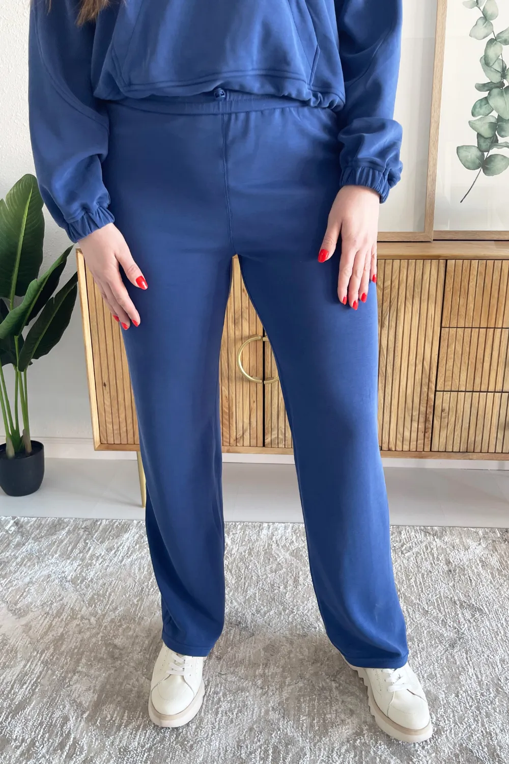 High Waisted Full Length Stretch Pants