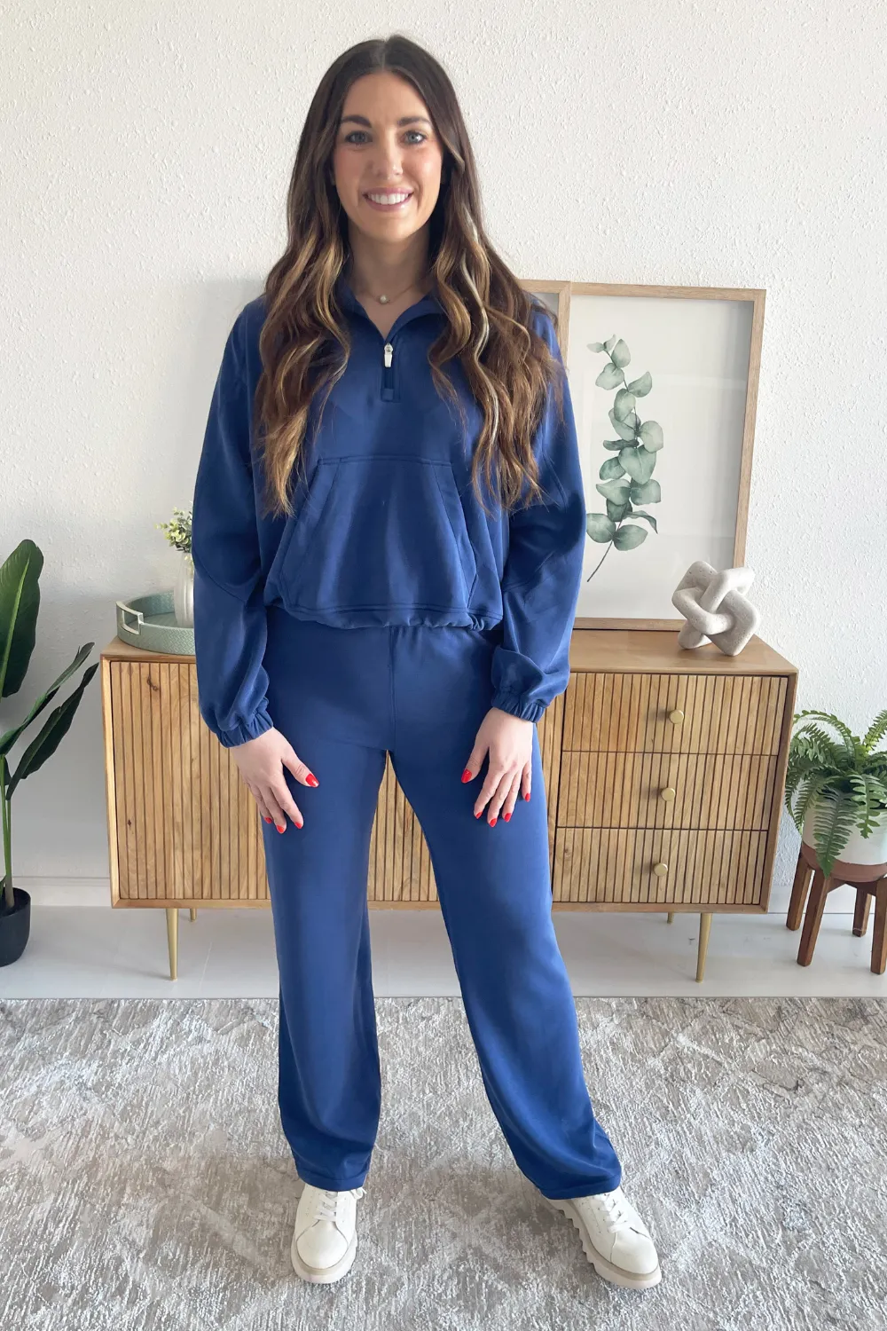 High Waisted Full Length Stretch Pants