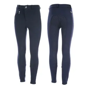 Horze Kids Active Silicone Grip Full Seat Breeches (Navy)