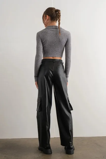It Girl Cargo Vegan Leather Pant