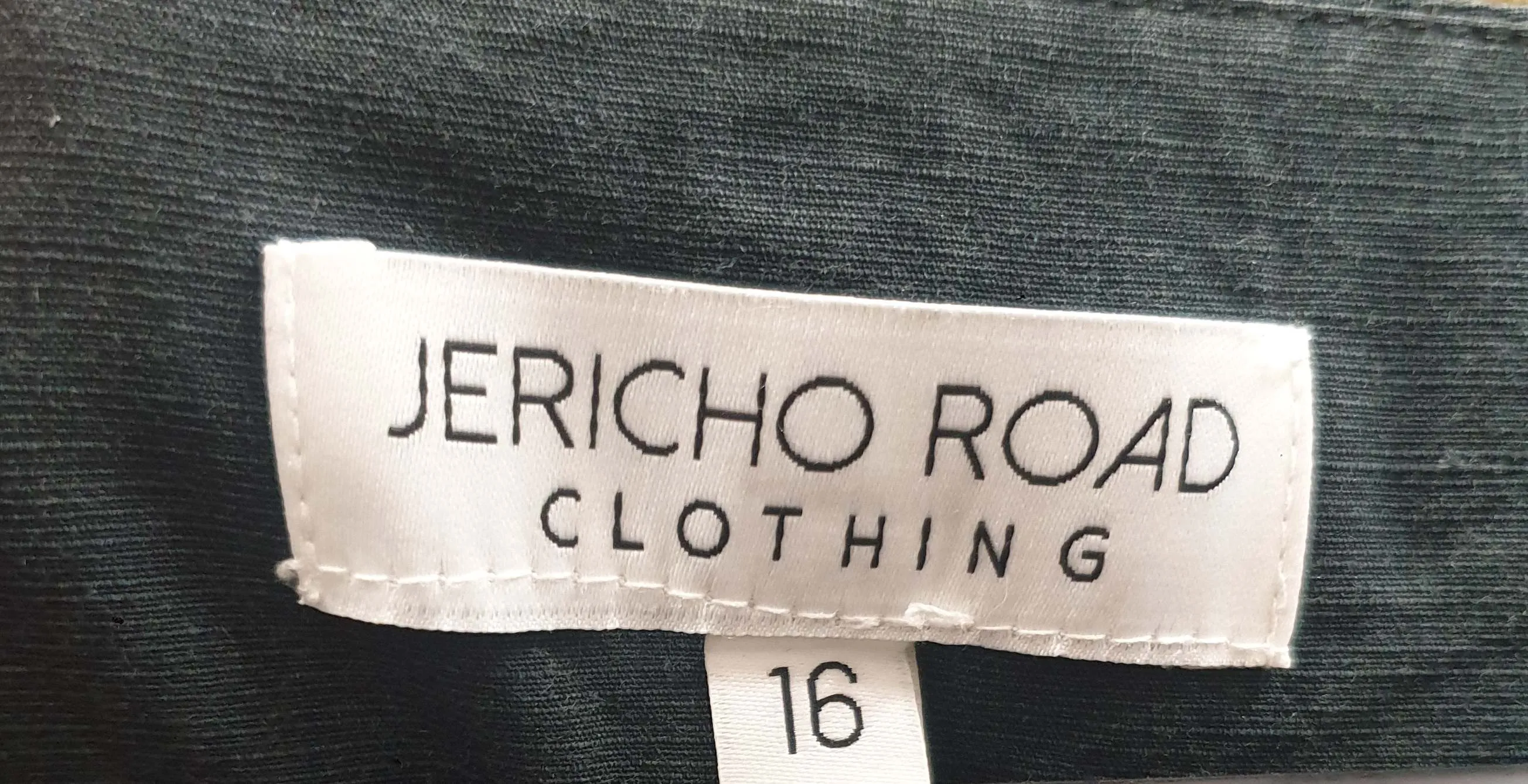 Jericho Road black dress with vase and flower print size 14