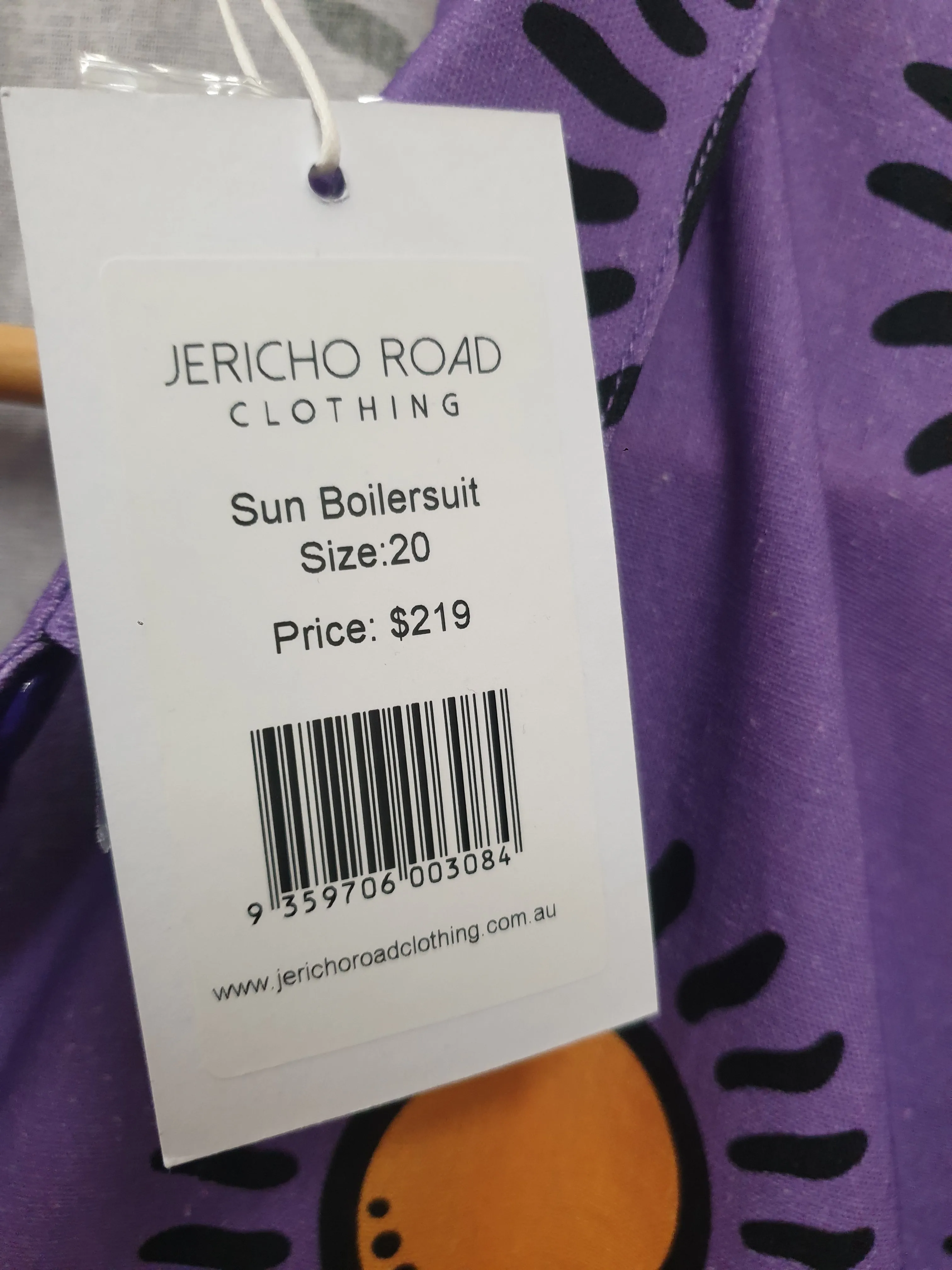 Jericho Road purple print boilersuit size 20