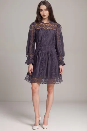 Johnny Was Jade Purple Mitska Lace Mini Dress L30224