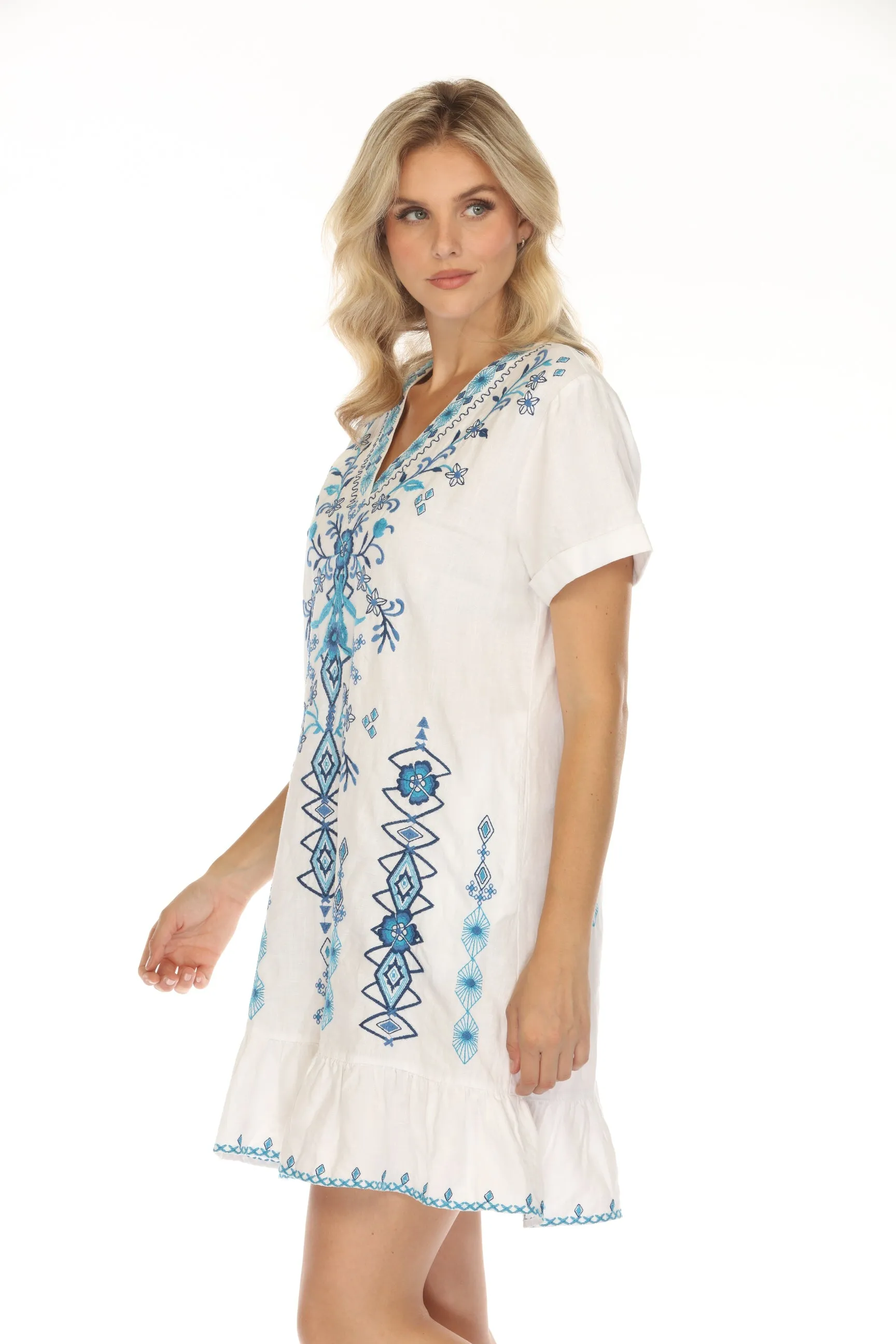 Johnny Was JWLA Taria Linen Shift Dress R36224 *
