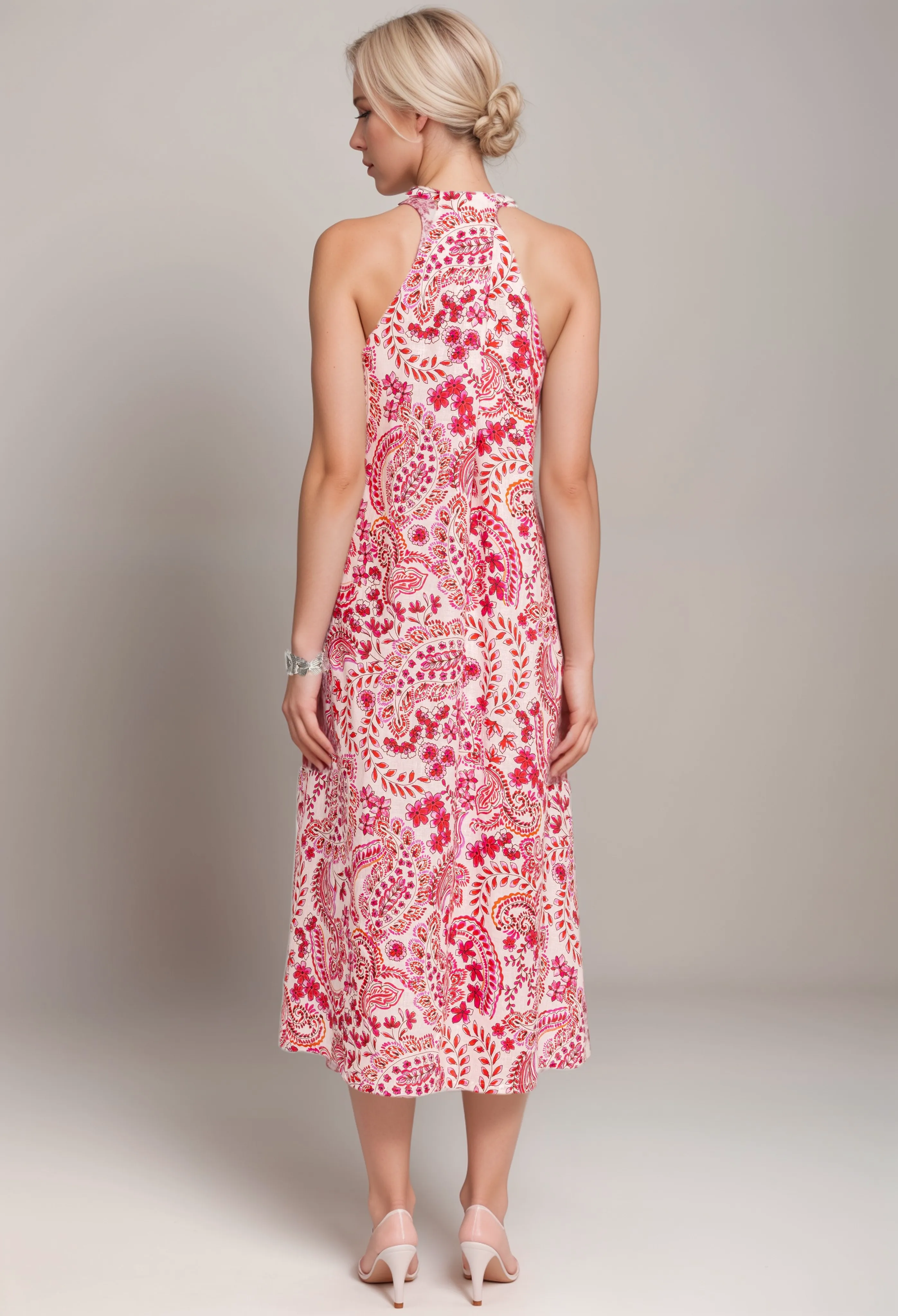 Johnny Was Workshop Crisscross Linen Dress W36424 Boho Chic