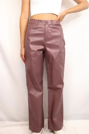 Jojo Vegan Leather Pants Lavender