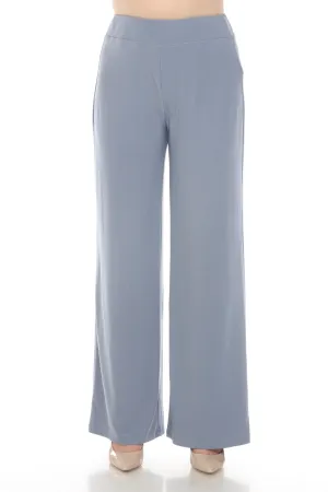 Joseph Ribkoff Serenity Blue Lightweight Pull On Wide Leg Trouser Pants 221340S24