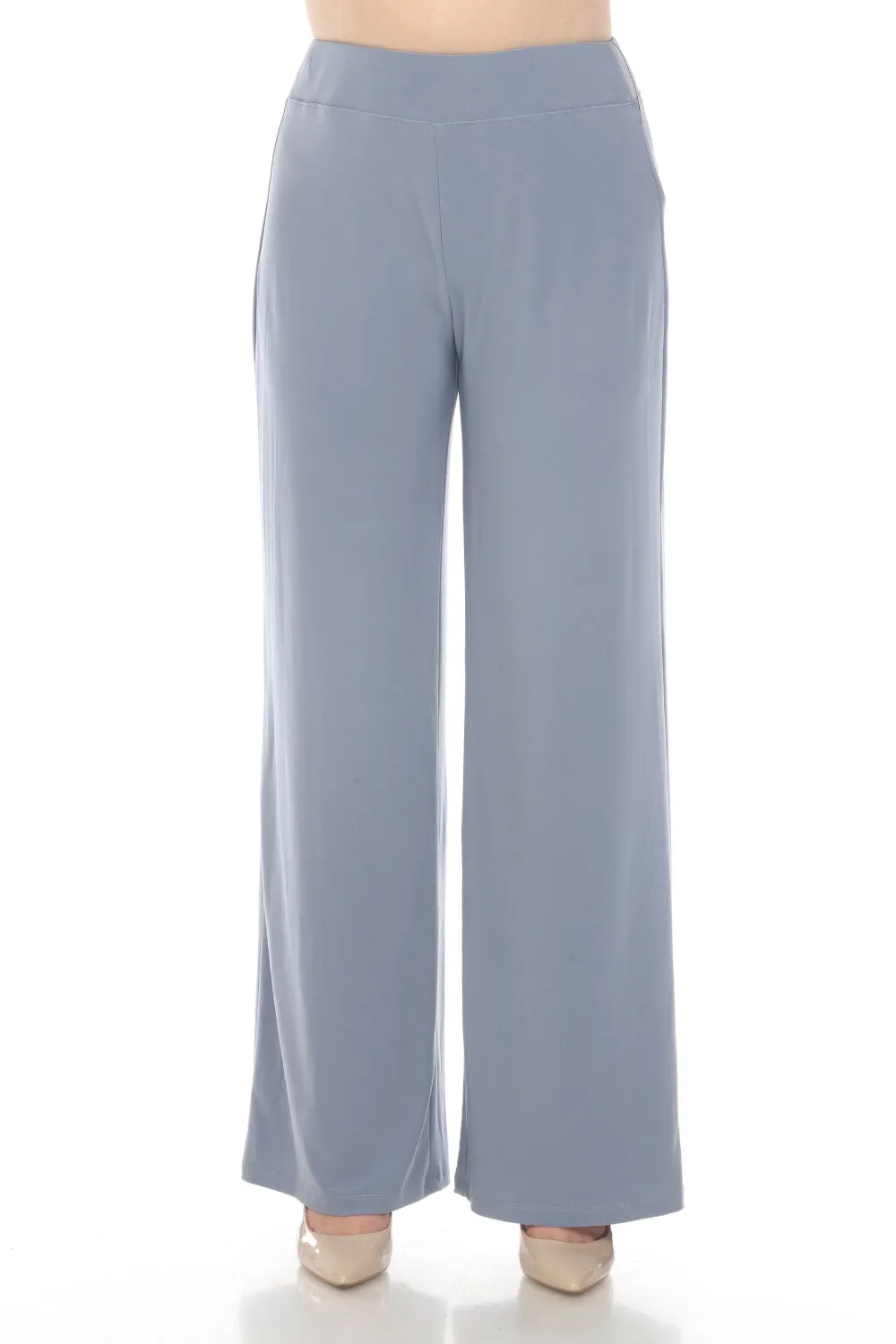 Joseph Ribkoff Serenity Blue Lightweight Pull On Wide Leg Trouser Pants 221340S24