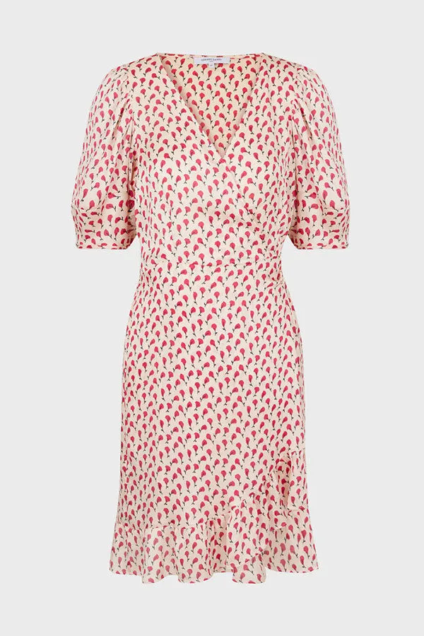 JOSS FLORAL PRINT MINI WRAP DRESS