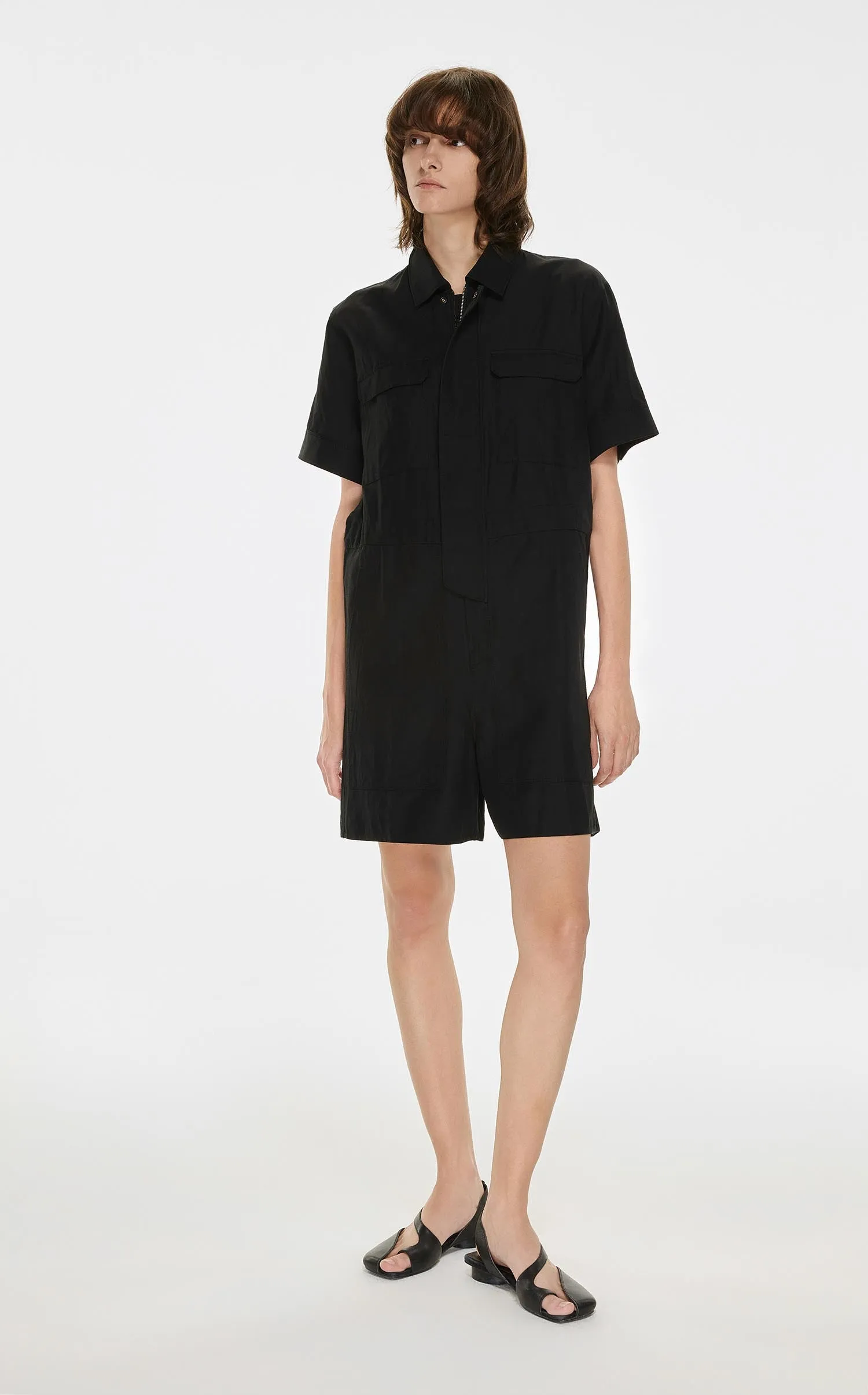 Jumpsuits / JNBY Solid Short Sleeve Jumpsuit