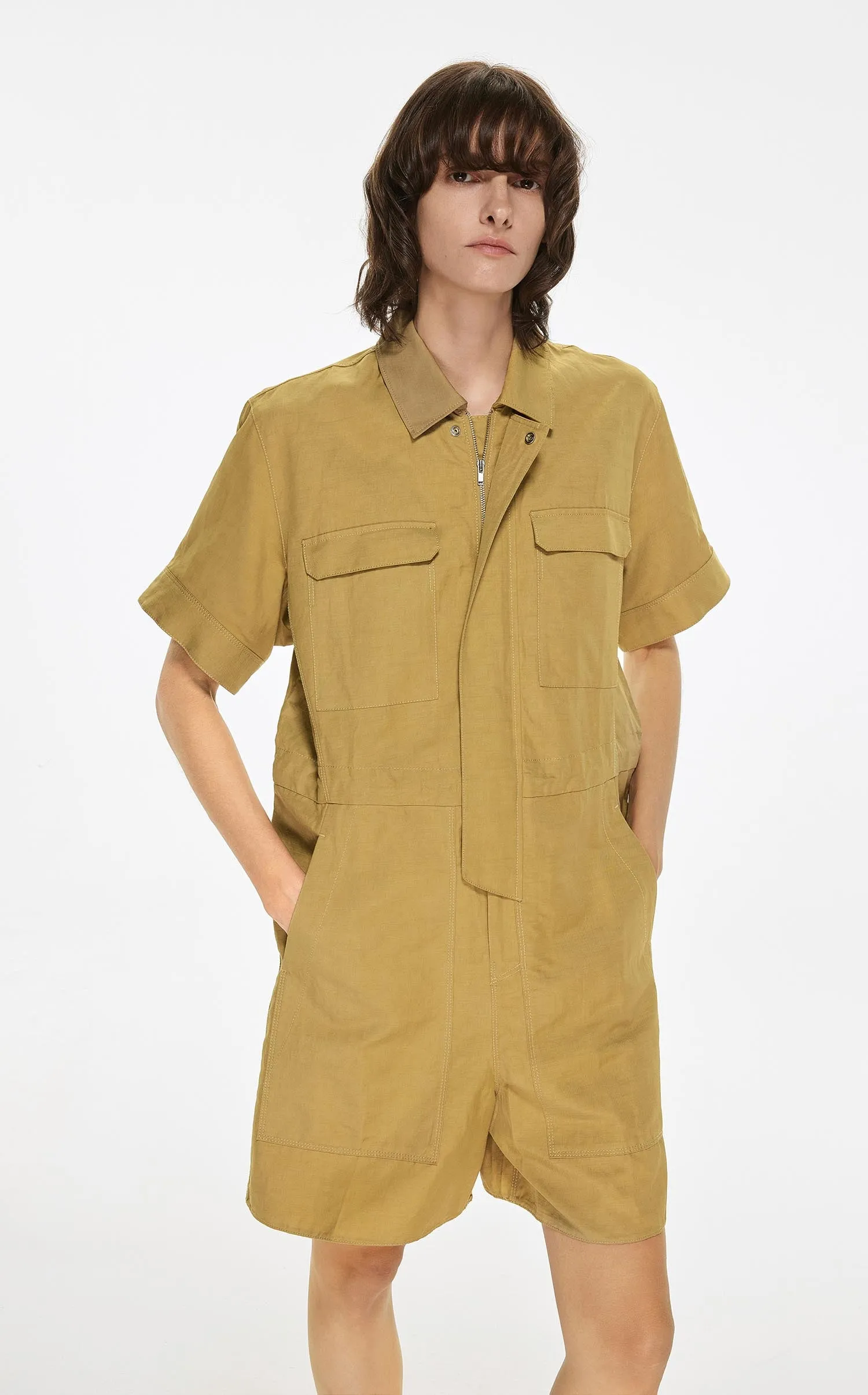 Jumpsuits / JNBY Solid Short Sleeve Jumpsuit