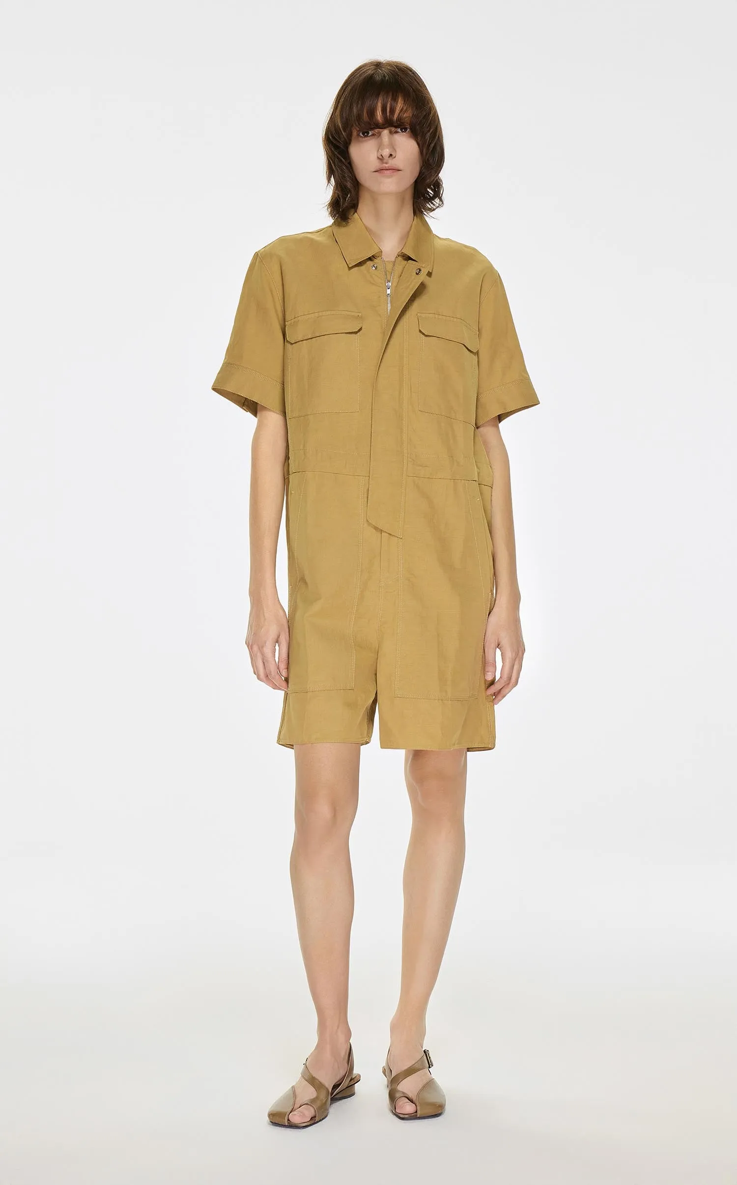 Jumpsuits / JNBY Solid Short Sleeve Jumpsuit