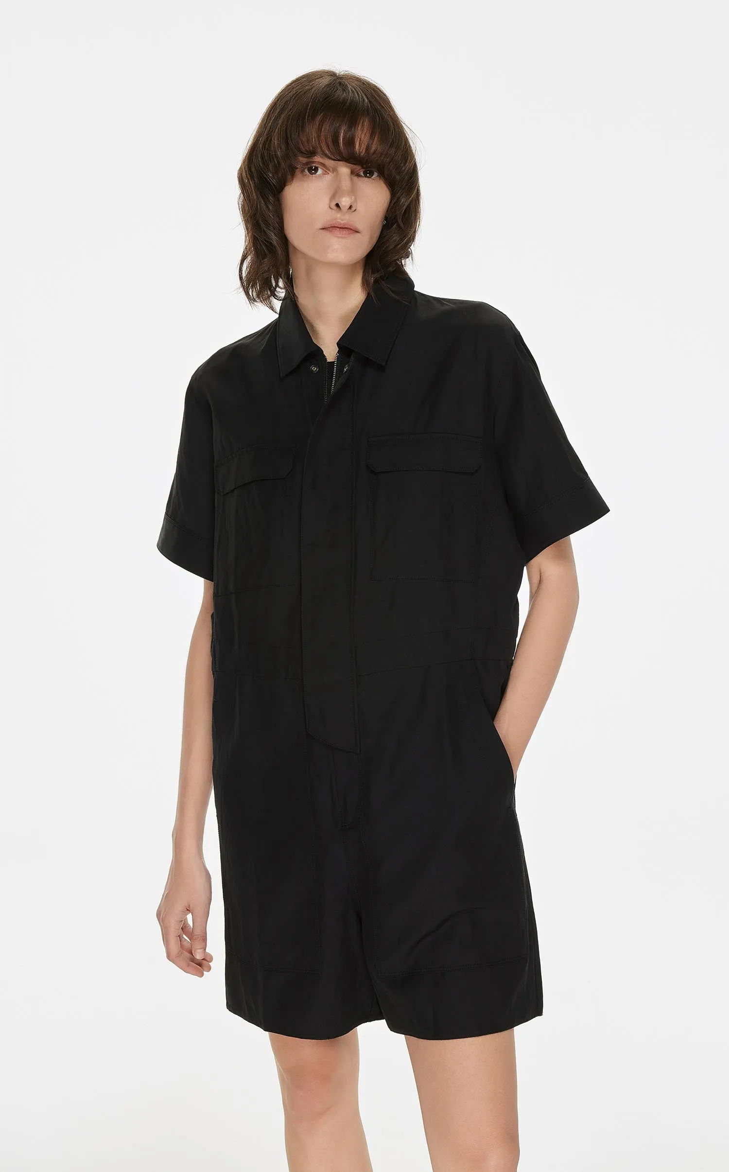 Jumpsuits / JNBY Solid Short Sleeve Jumpsuit