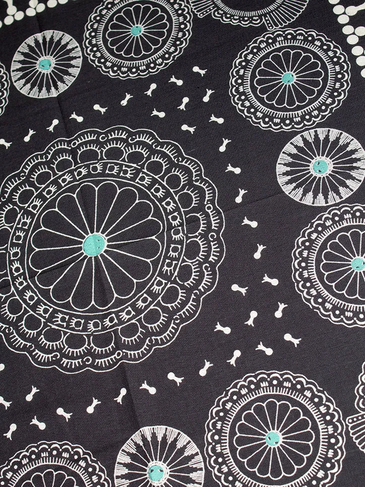 Kapital Fast Color Selvedge Bandana, Concho, Black