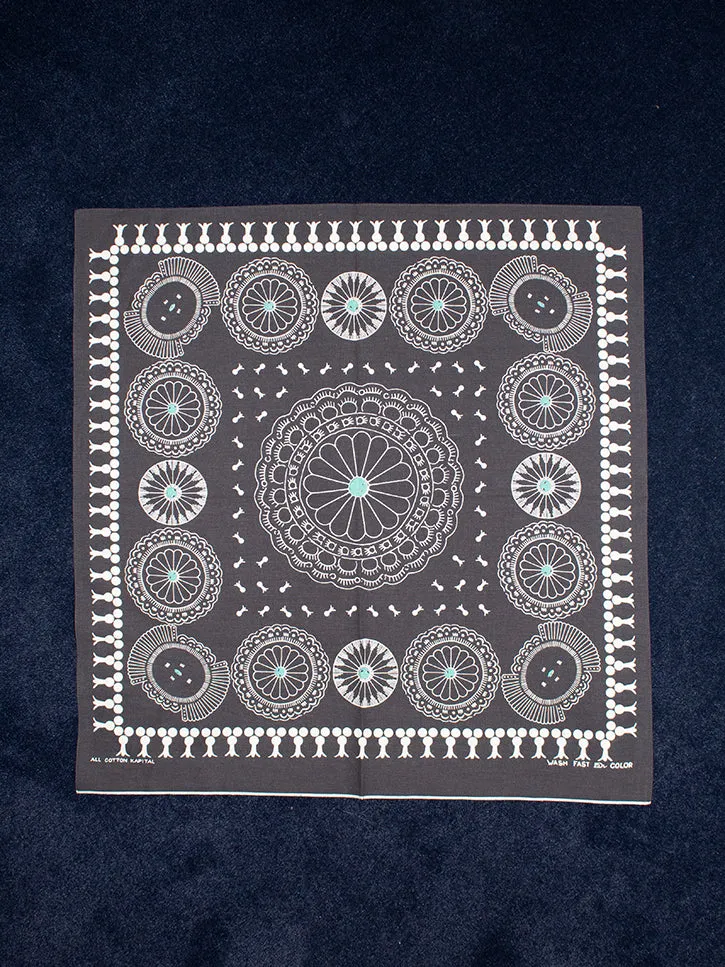 Kapital Fast Color Selvedge Bandana, Concho, Black