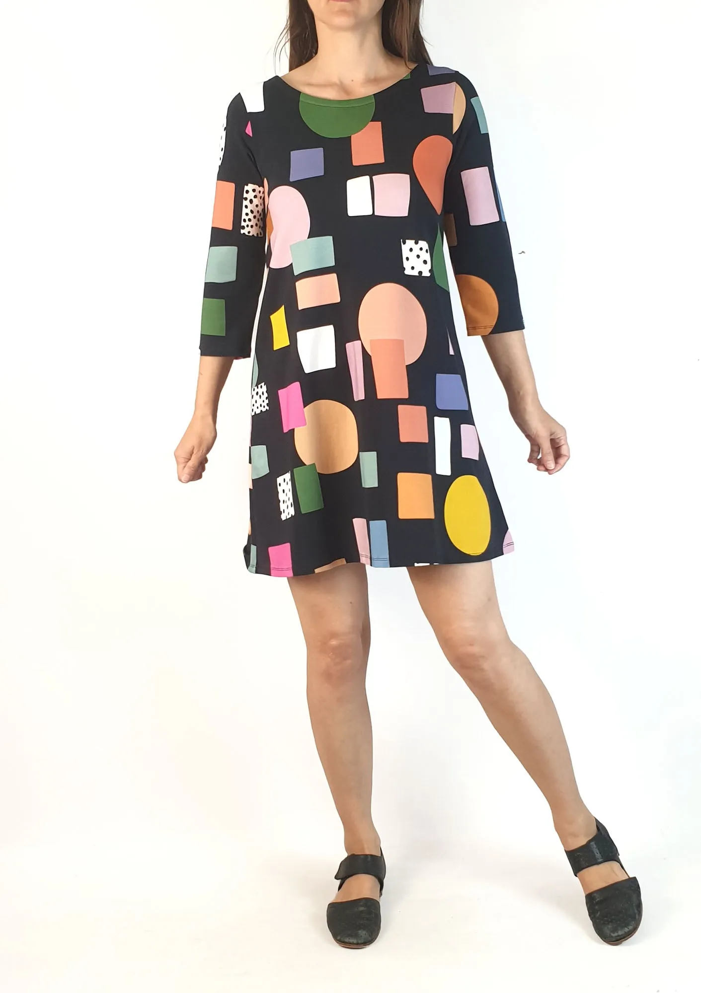 Karla Cola fun print half sleeve dress size XS, best fits 8