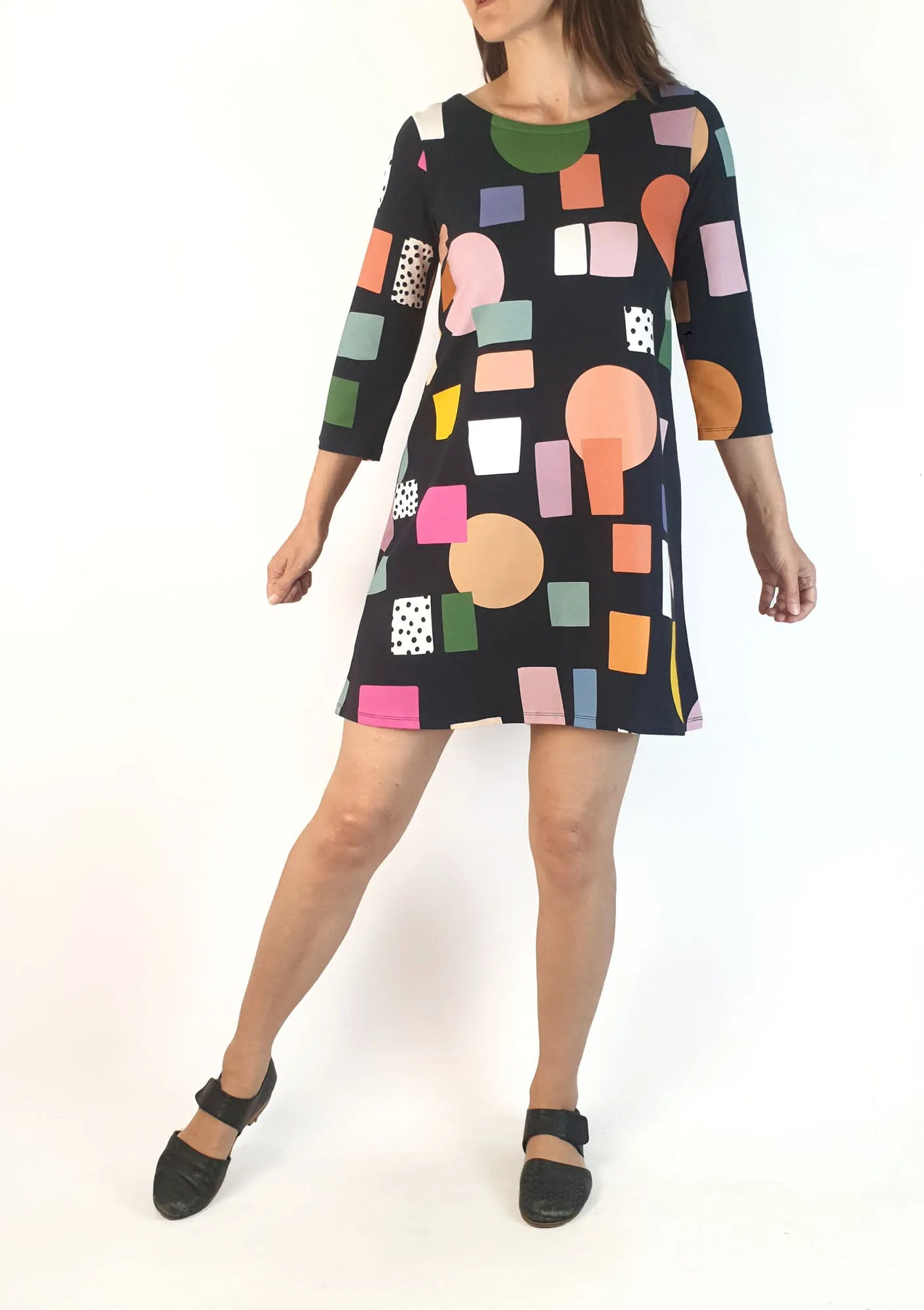Karla Cola fun print half sleeve dress size XS, best fits 8