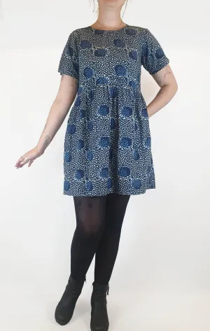 Karma East blue spotty tee shirts style dress size M