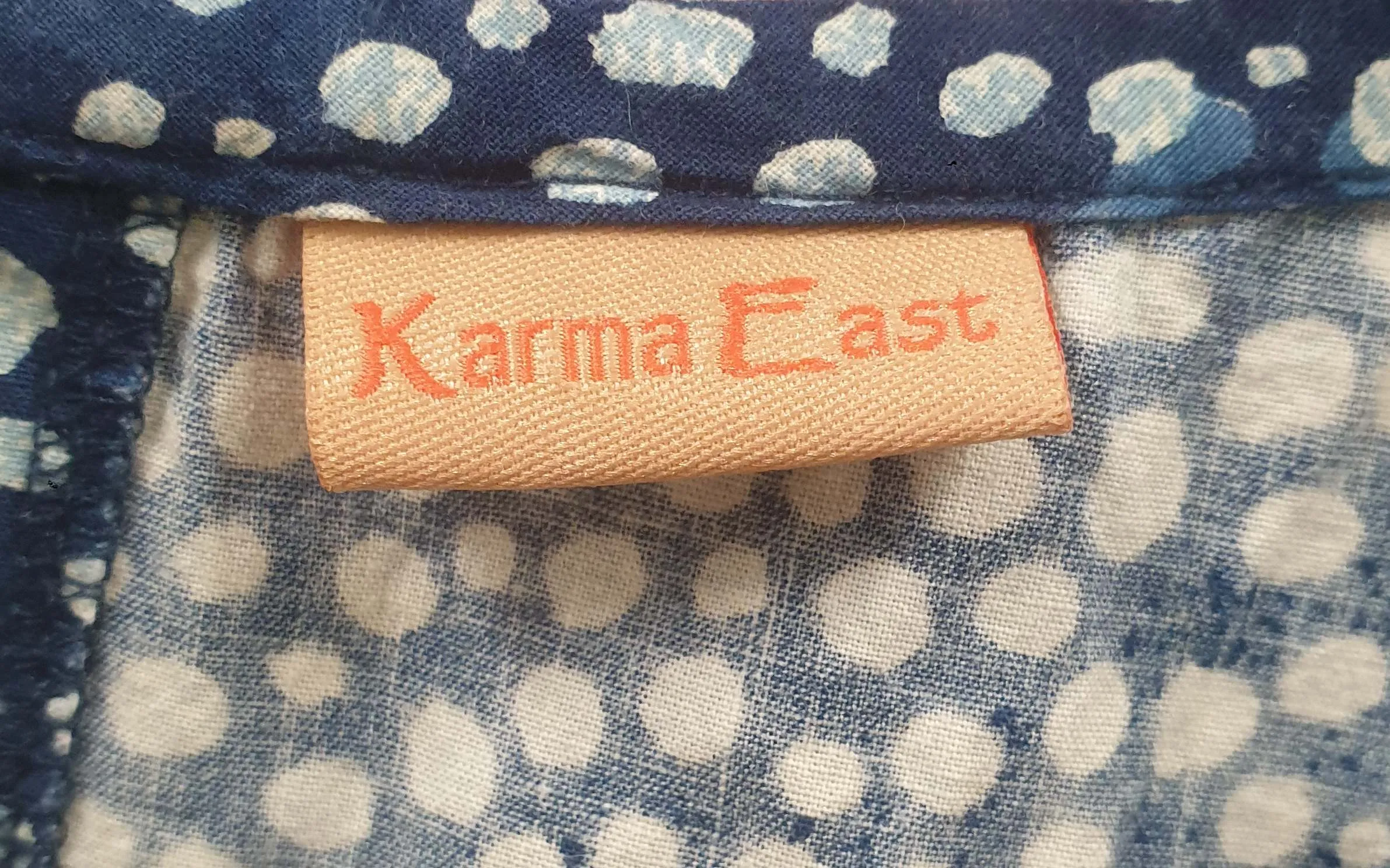 Karma East blue spotty tee shirts style dress size M