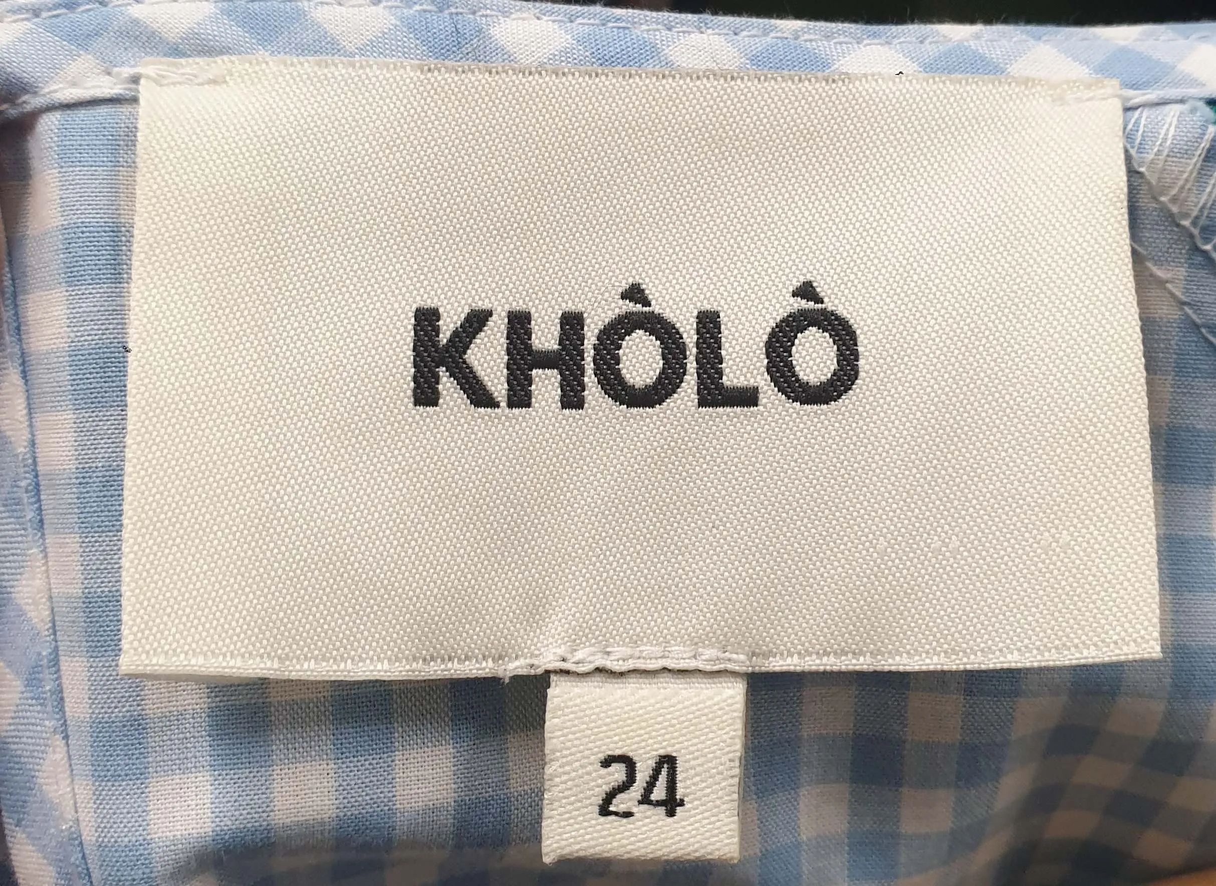 Kholo blue and green check print maxi dress size 24