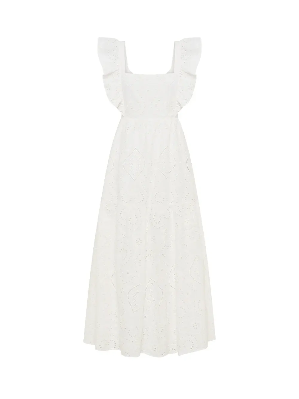 Kivari Clove Midi Dress White Broiderie