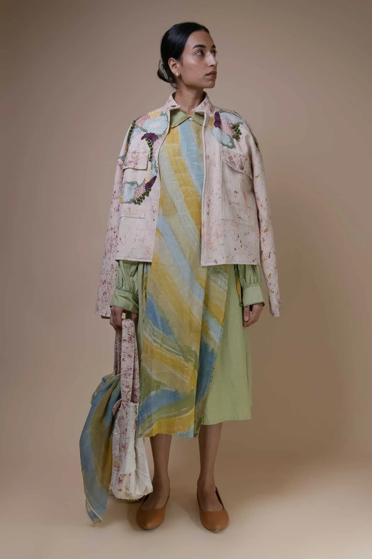 Kora Embroidered Printed Jacket
